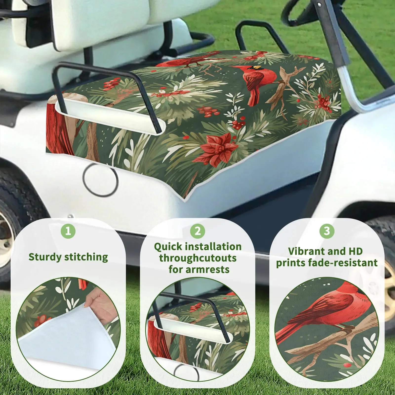 Tiveruda Golf Cart Seat Cover for Double Seats image 3