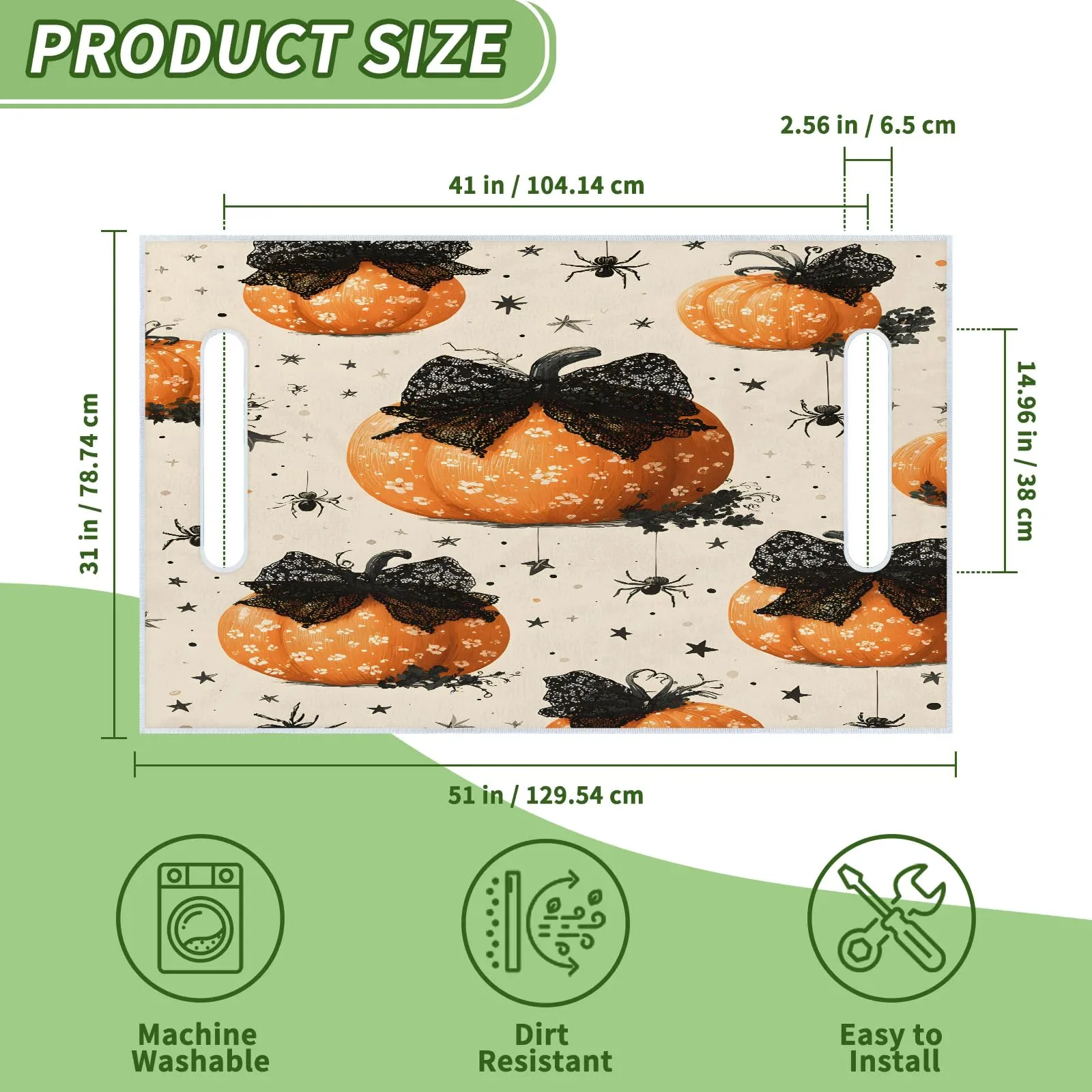 Tiveruda Halloween Pumpkin Bow Golf Cart Seat Cover image 2