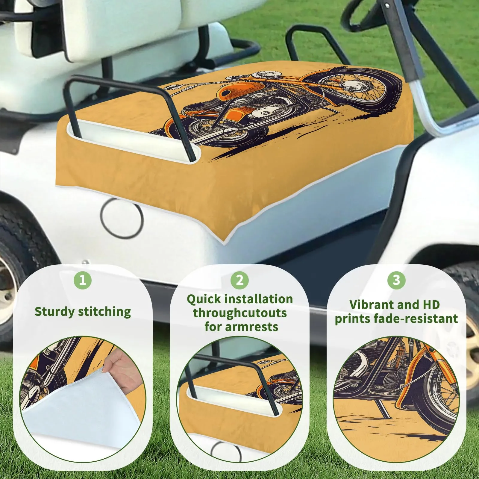 Tiveruda Golf Cart Seat Cover for Double Seats, 51 x 31 in image 3