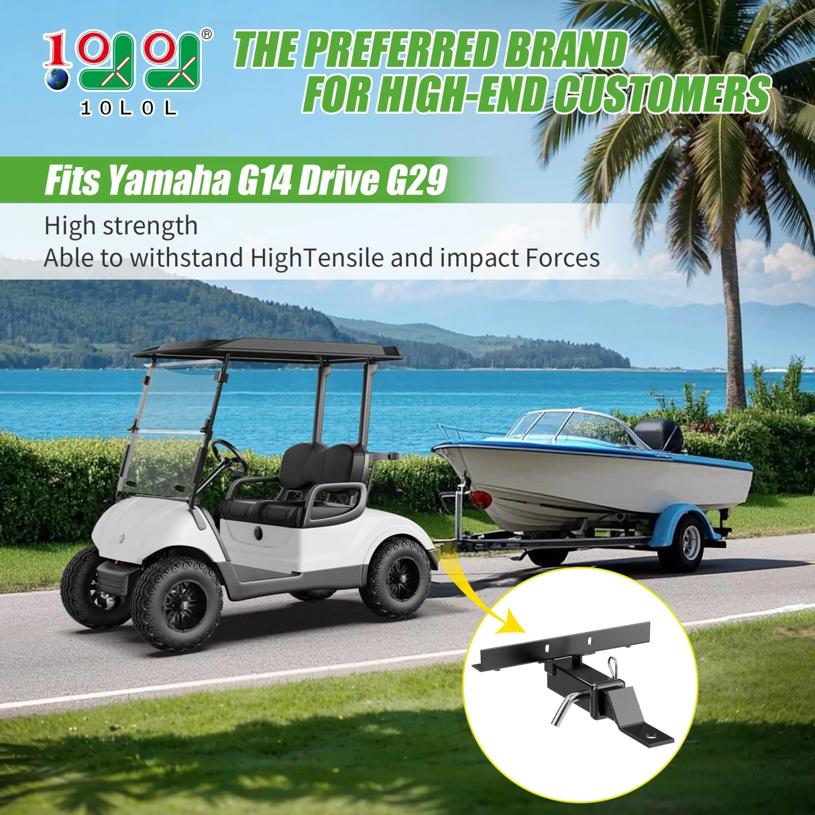 10L0L Trailer Hitch Receiver Kit for Yamaha G14 and Drive G29 image 2