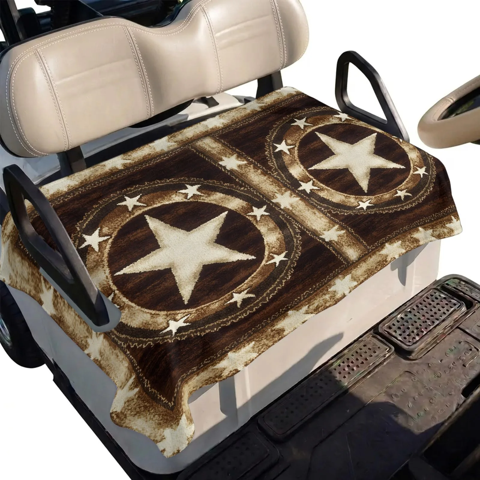 DecorLovee Tan Brown Golf Cart Seat Cover 51 x 31 in