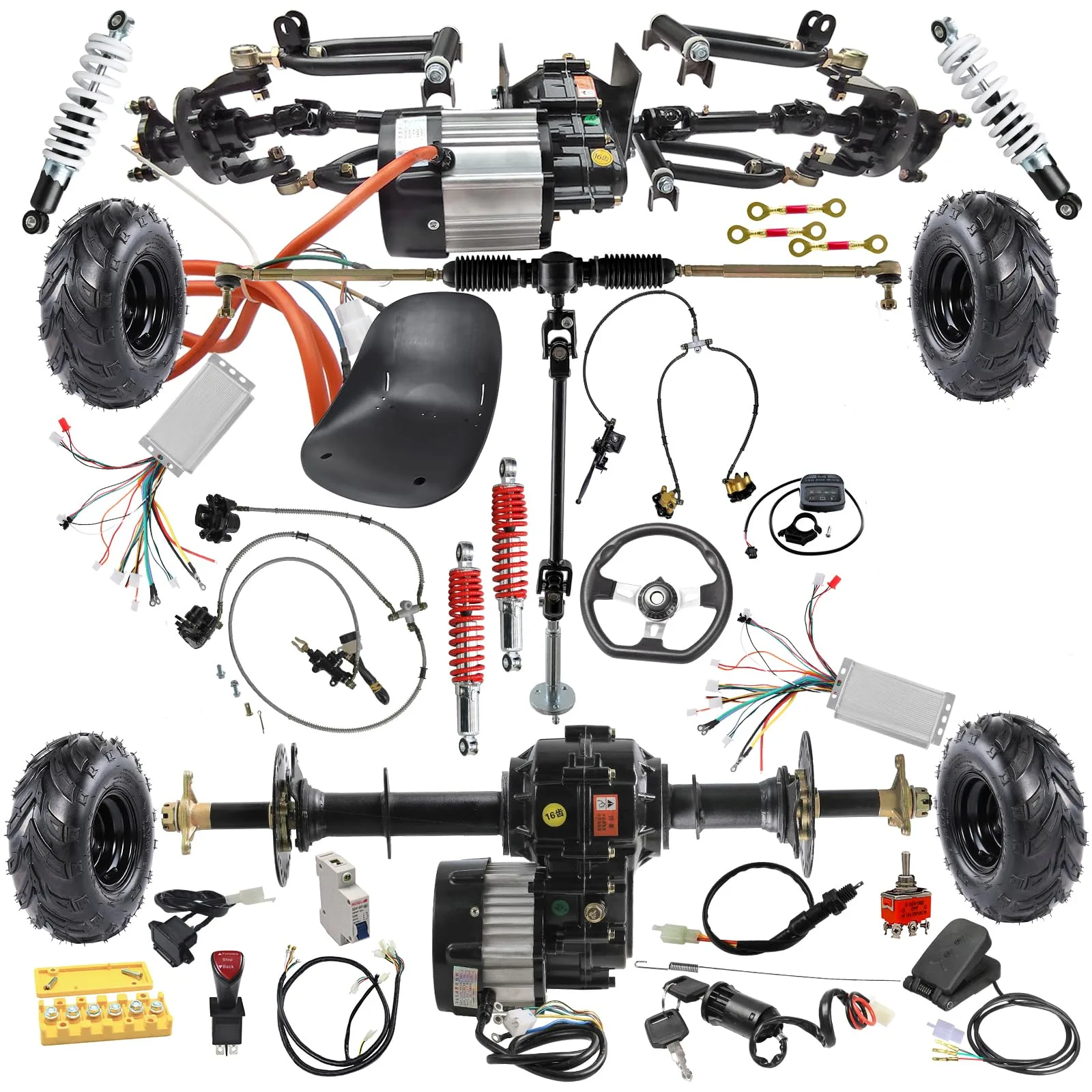 YC Yier 72V 1500W Golf Cart Differential Axle Kit