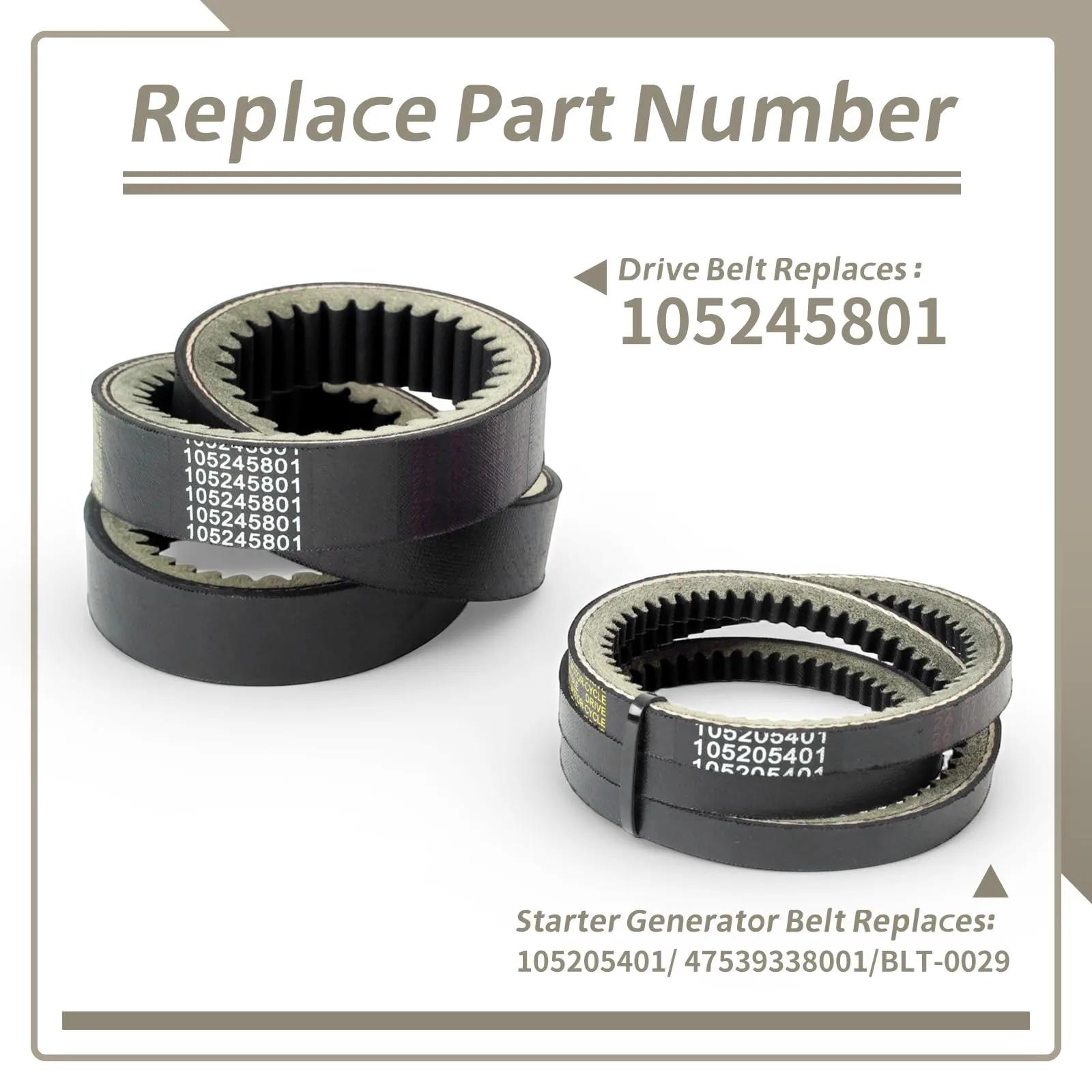 YIYANTO Club Car Drive and Starter Belt Set 105245801 image 2