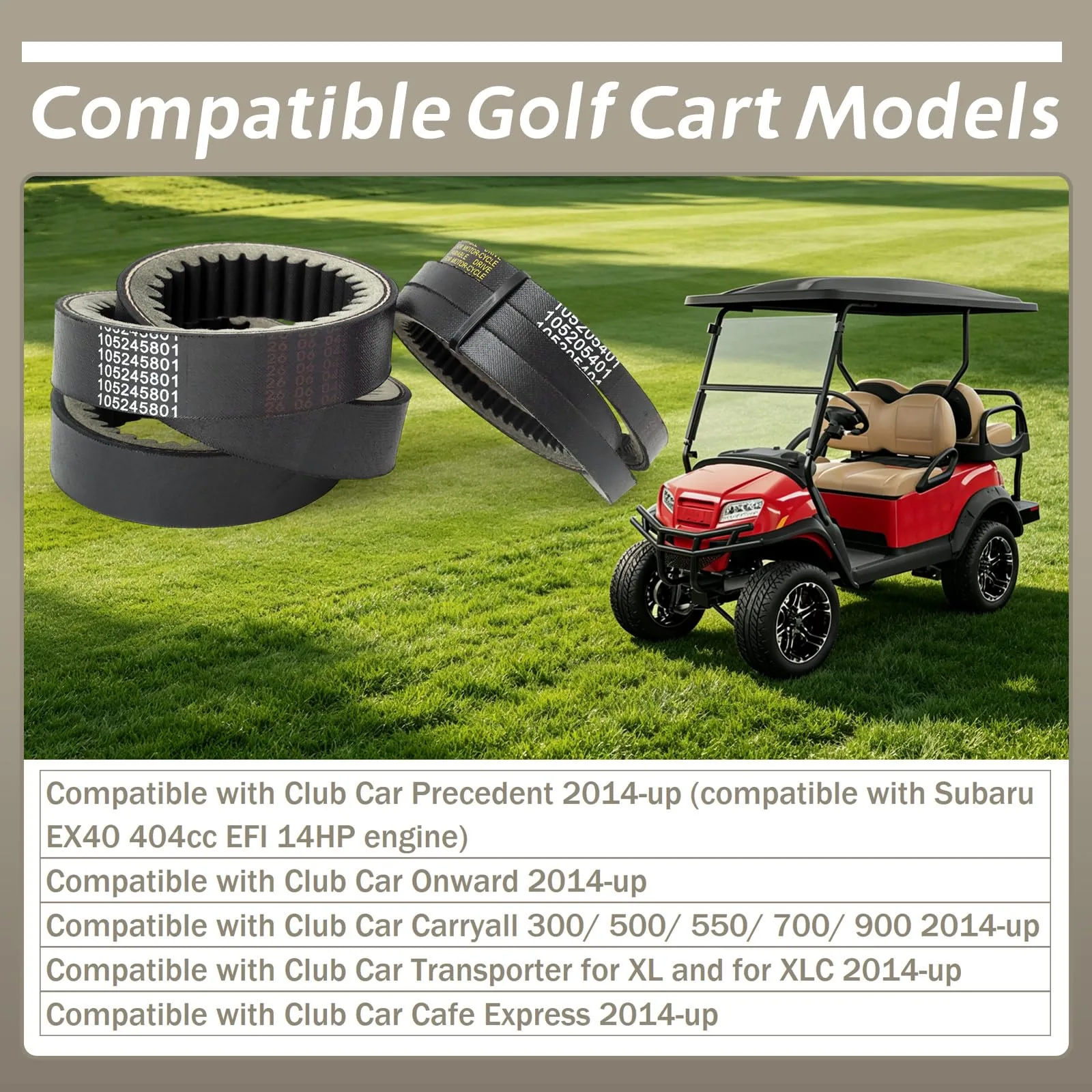 YIYANTO Club Car Drive and Starter Belt Set 105245801 image 3