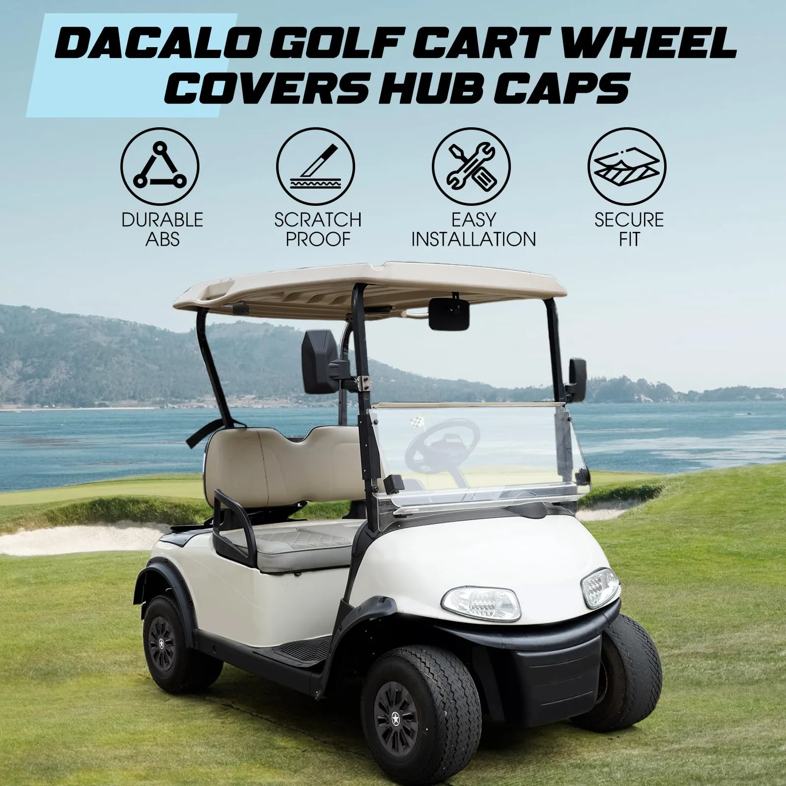 Dacalo DA-GCS-WHCB 8-Inch Golf Cart Wheel Covers image 2