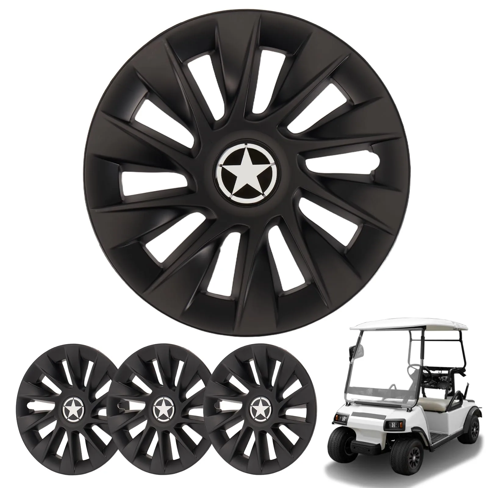 Dacalo DA-GCS-WHCB 8-Inch Golf Cart Wheel Covers