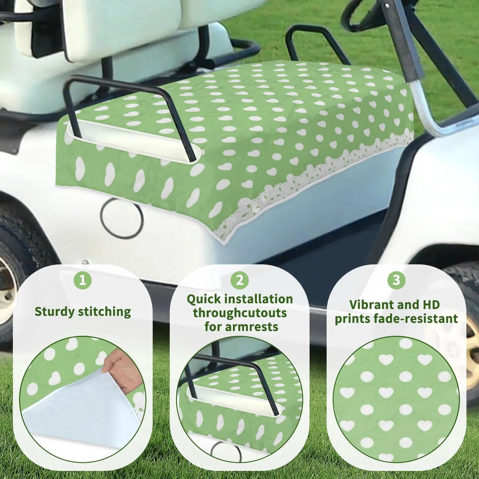 Tiveruda Golf Cart Seat Cover for Double Seats, 51 x 31 in image 3