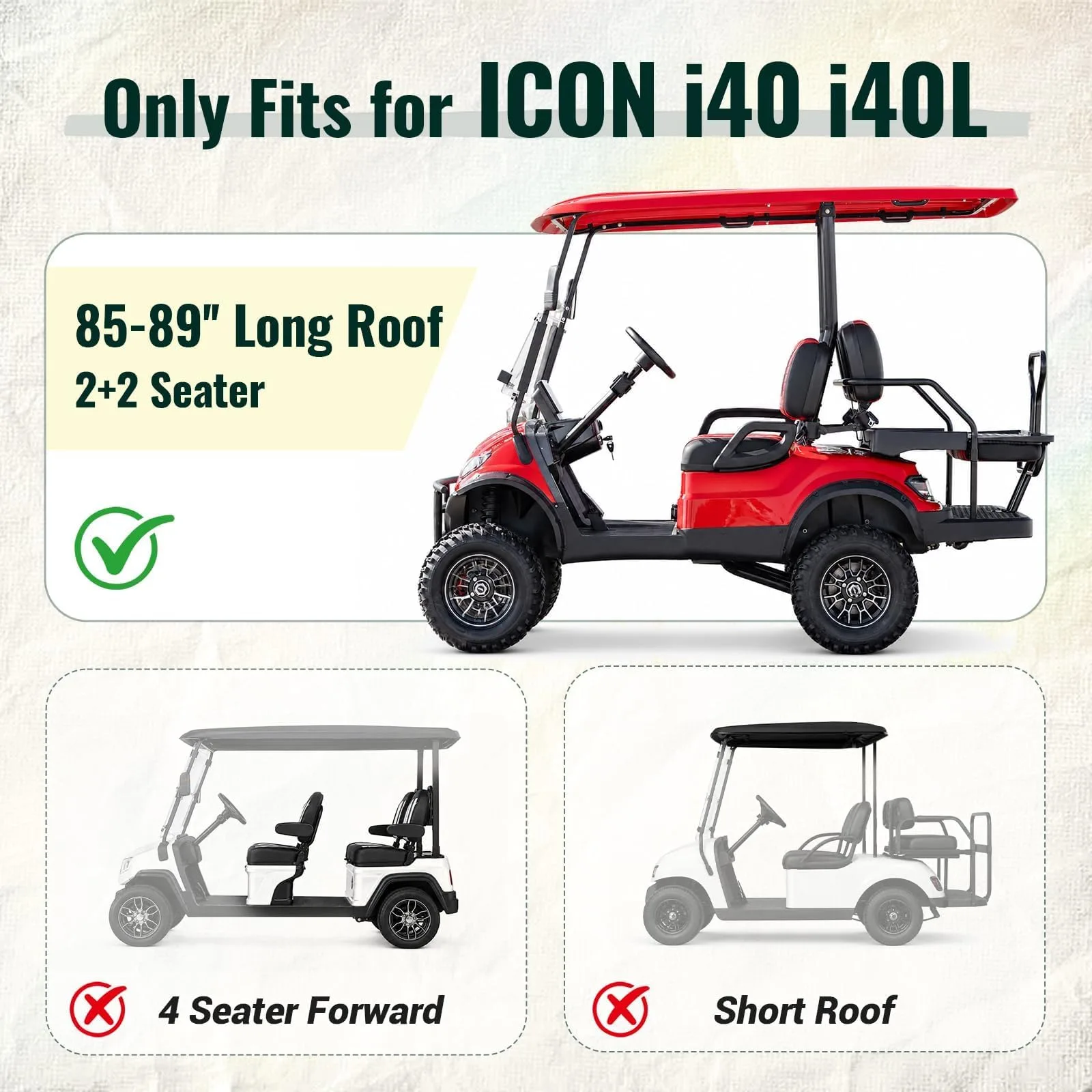 LUPPLE Enclosure for ICON i40/i40L 4-Passenger Carts image 2
