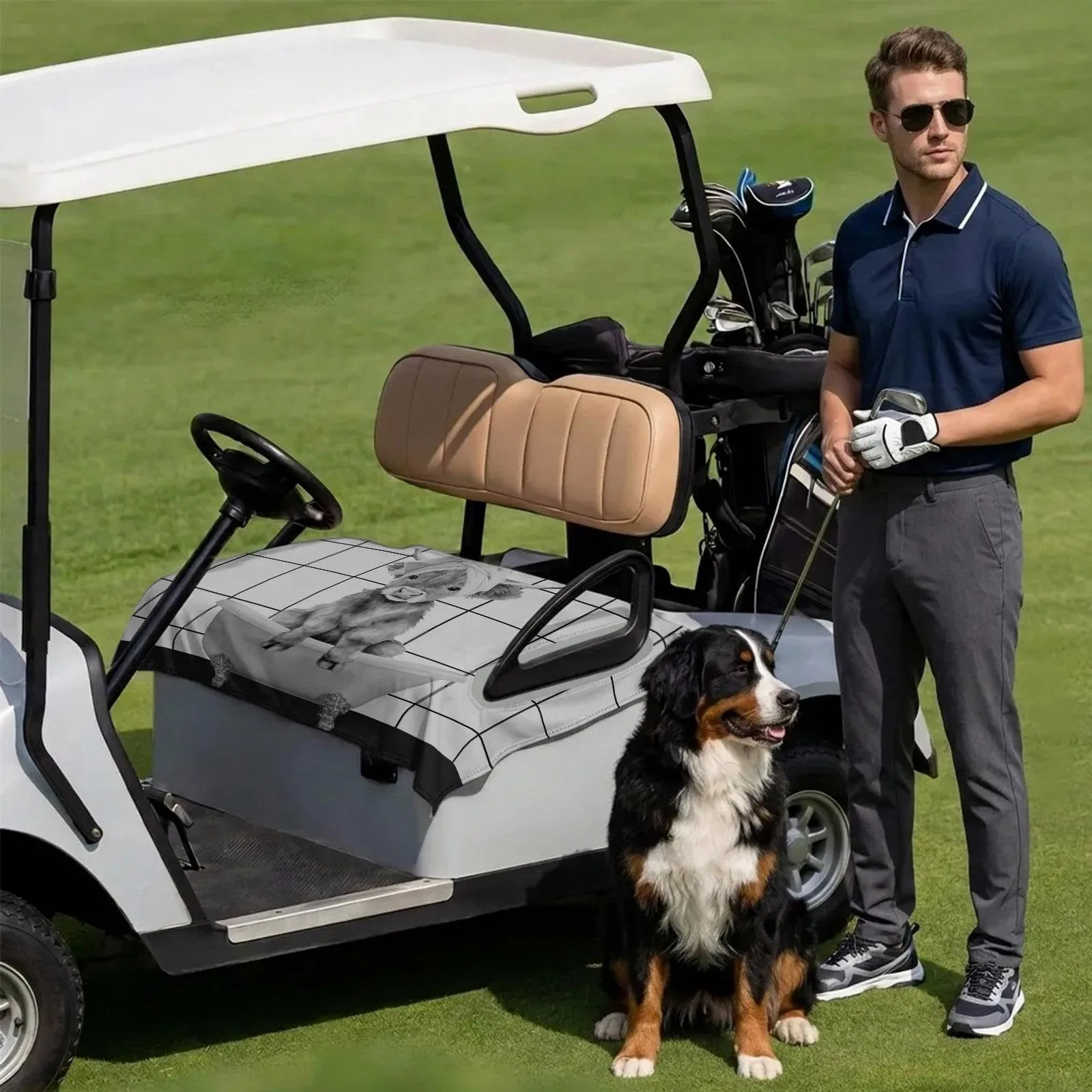 Lanata Grey Golf Cart Seat Cover, 51 x 31 Inches image 3
