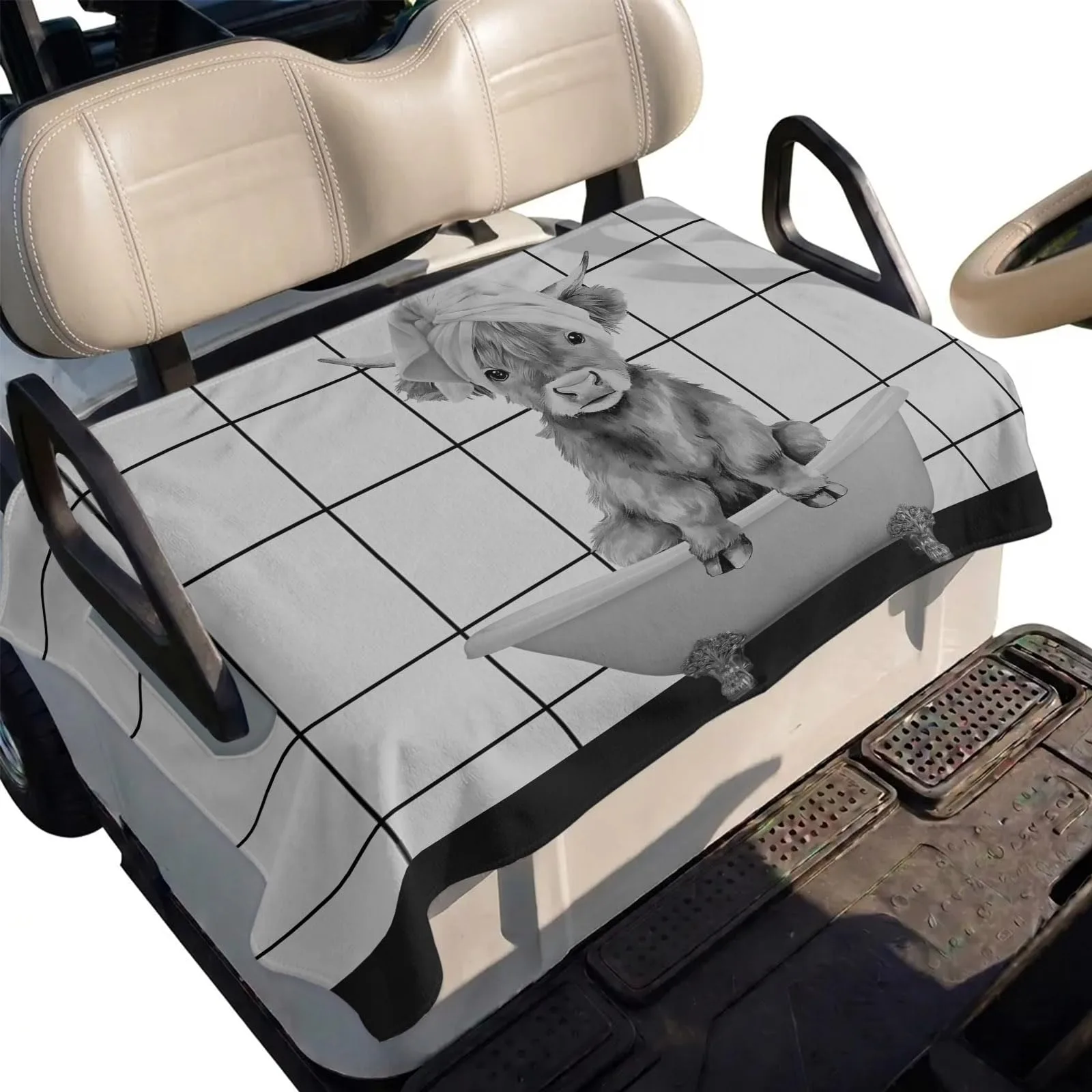 Lanata Grey Golf Cart Seat Cover, 51 x 31 Inches