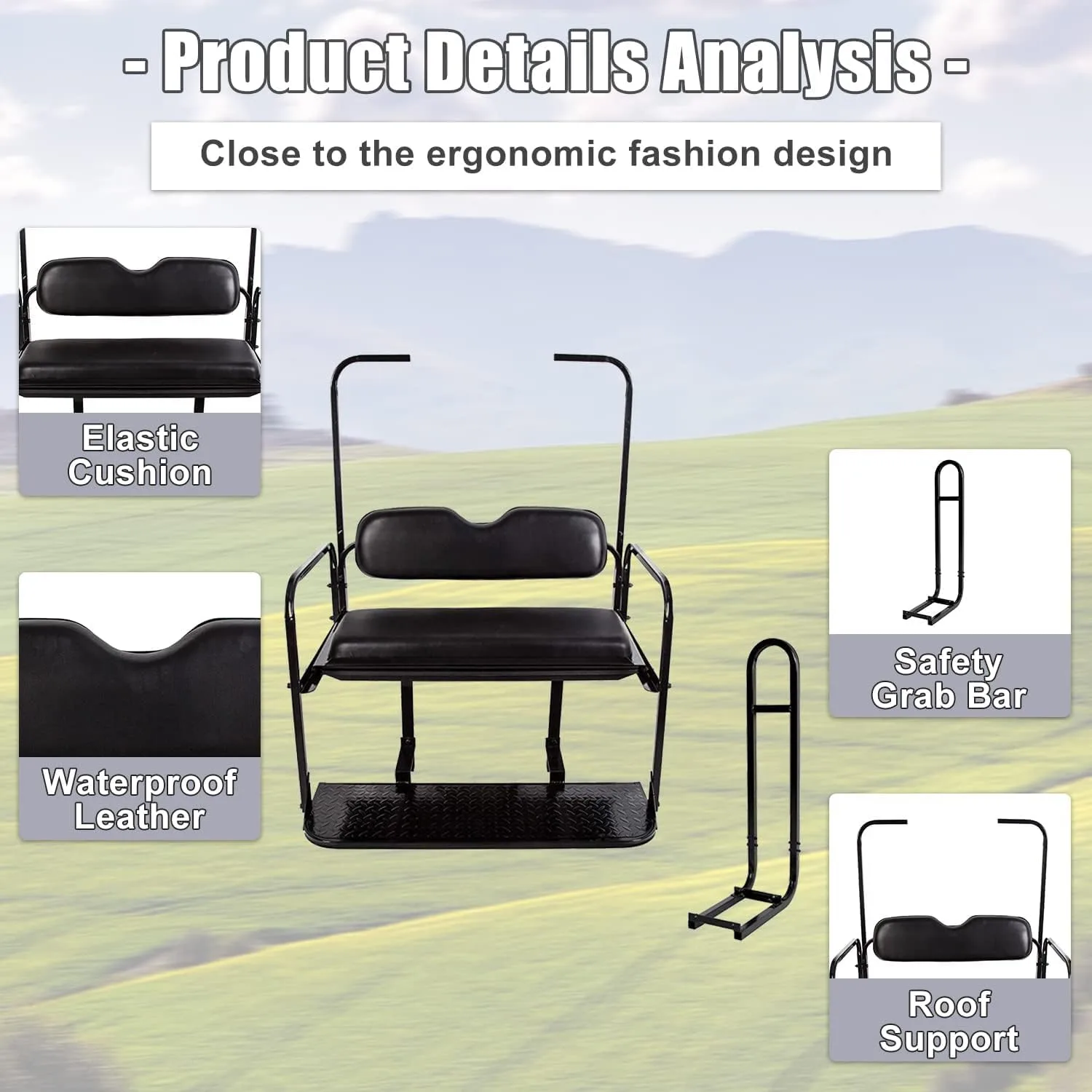 Kojem Rear Flip-Back Seat Kit for E-Z-GO TXT image 4
