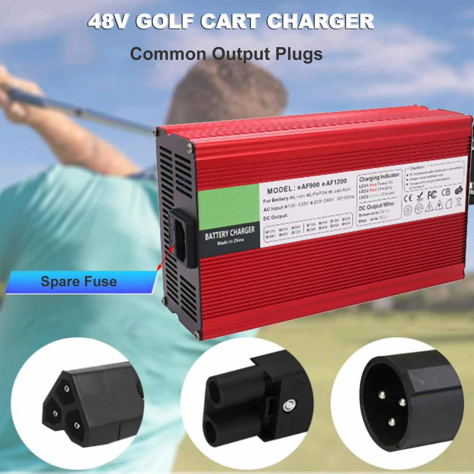 WJIANY 48V 17A Golf Cart Charger for Club Car and E-Z-GO image 3