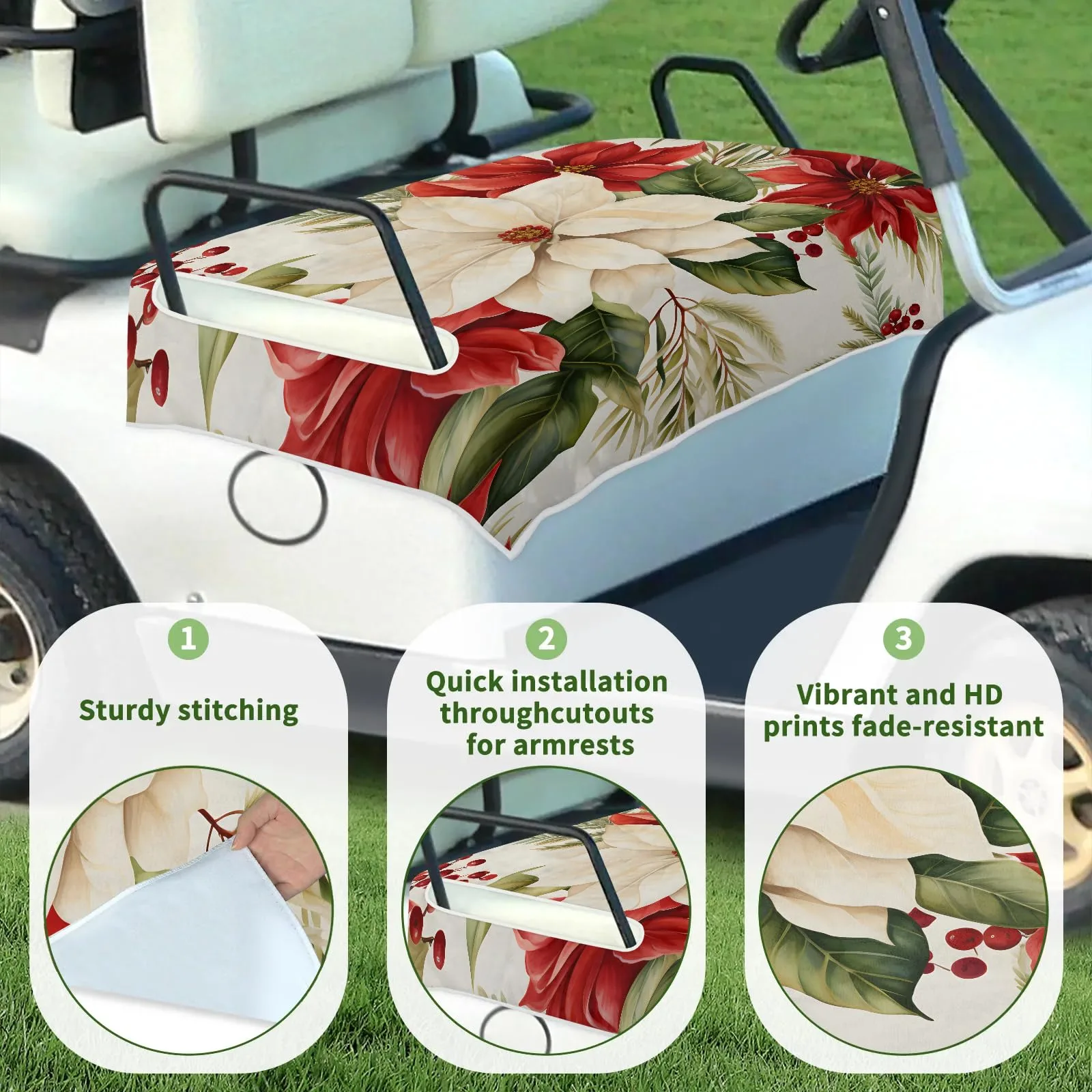 Tiveruda Golf Cart Seat Cover for Double Seats, 51 x 31 in image 3