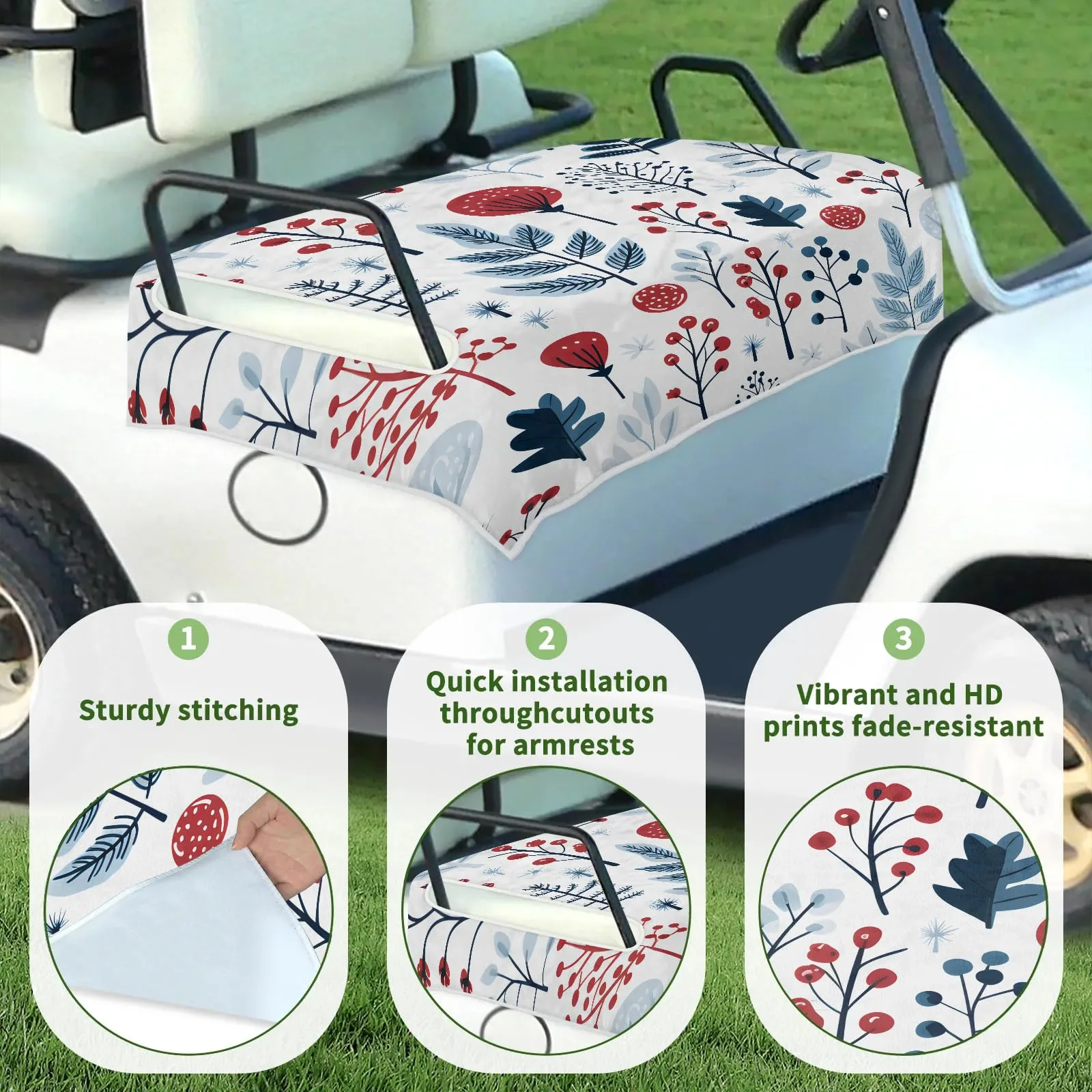 Tiveruda Golf Cart Seat Cover for Double Seats, 51 x 31 in image 3