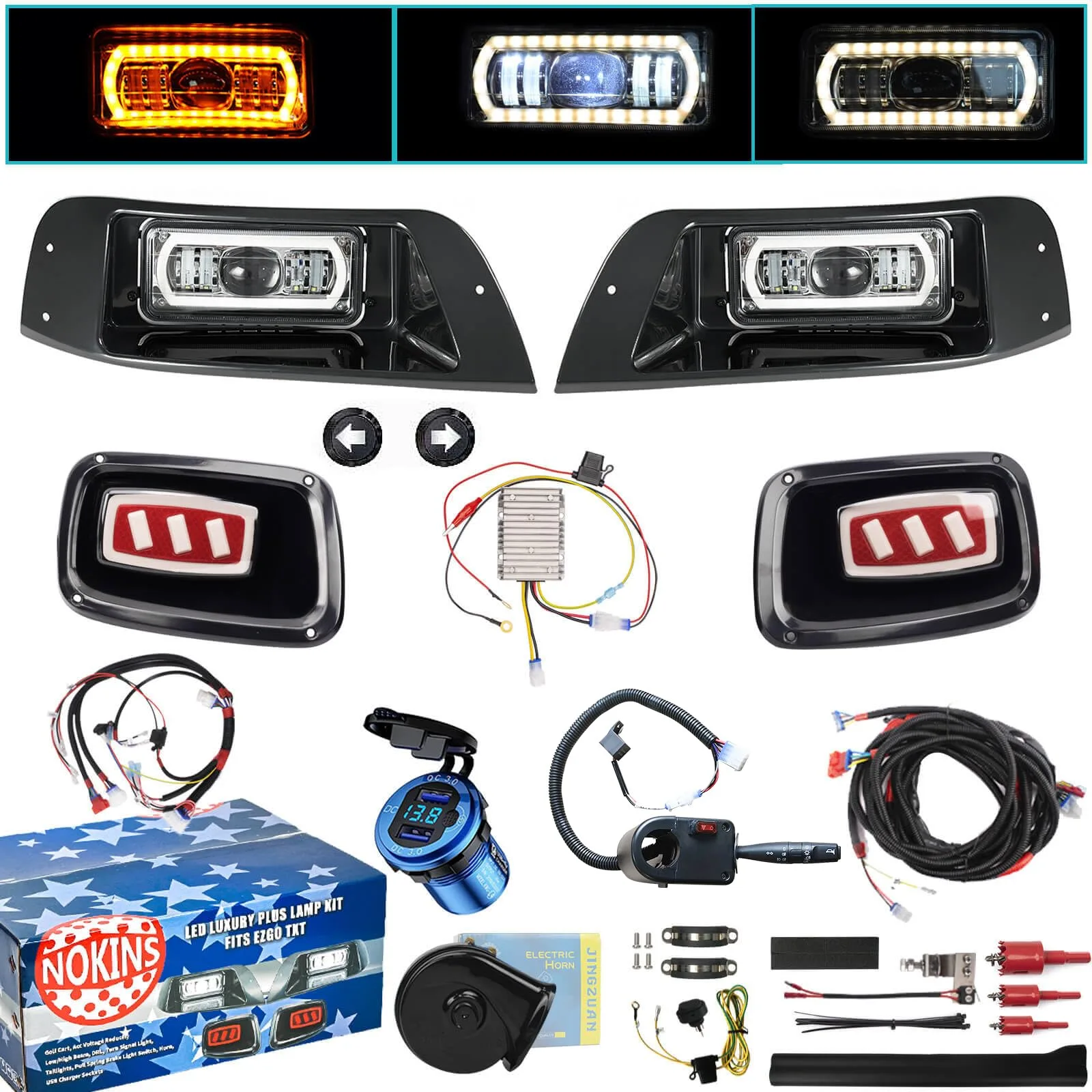 NOKINS LED Light Kit for E-Z-GO TXT 1996-2013