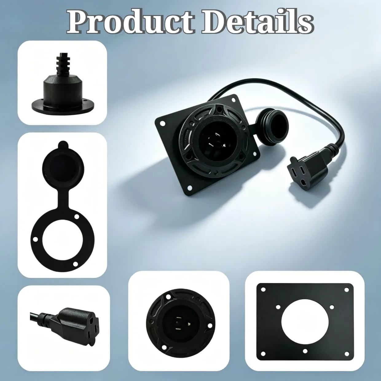 AINARETT Charger Port Adapter with Cover for E-Z-GO TXT 36V image 2