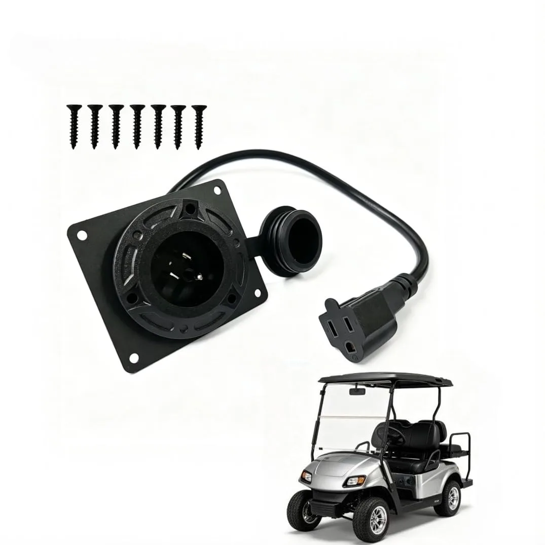 AINARETT Charger Port Adapter with Cover for E-Z-GO TXT 36V