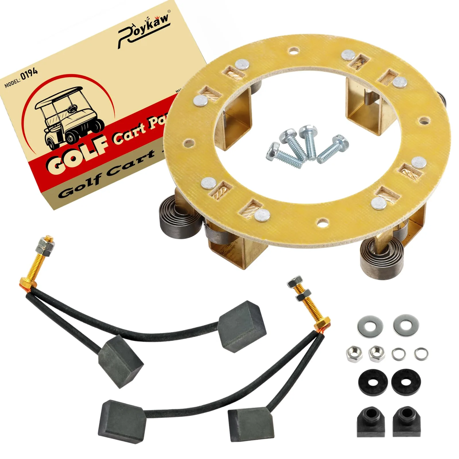 Roykaw ADC Motor Brush and Holder Plate Kit for E-Z-GO