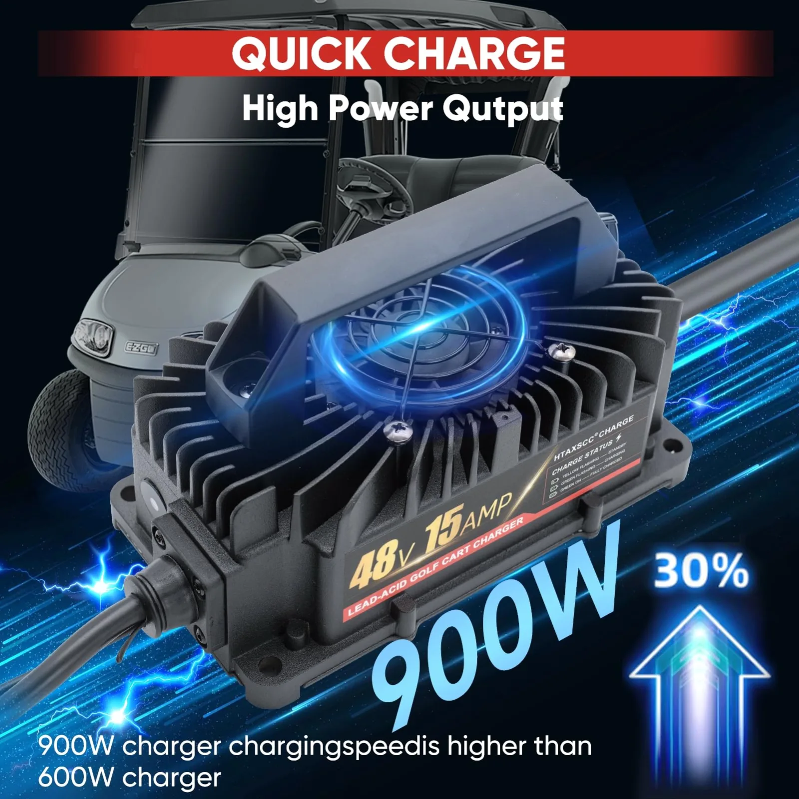 HTAXSCC 48V 15A Charger for E-Z-GO RXV & TXT image 3