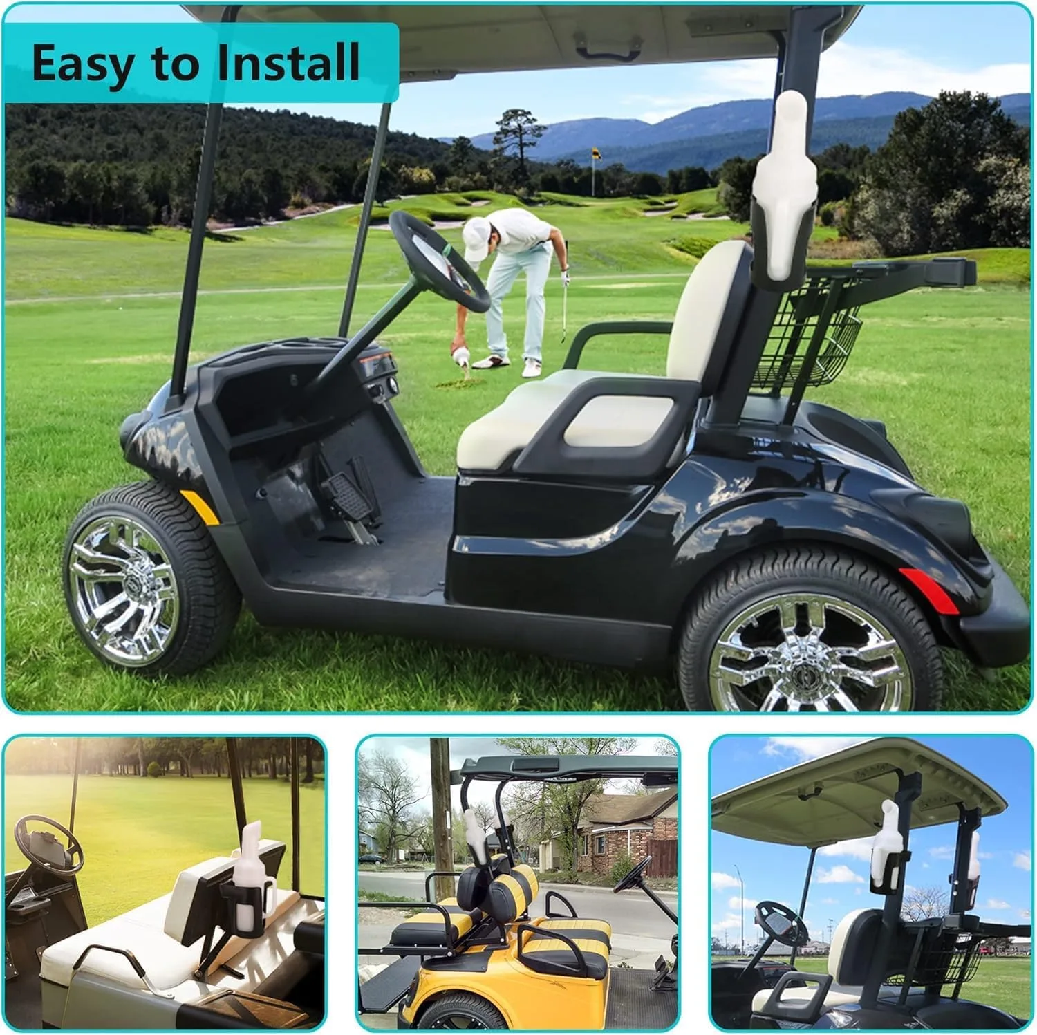10L0L Golf Cart Sand Bottle Holder for EZGO, Yamaha & Club Car image 3