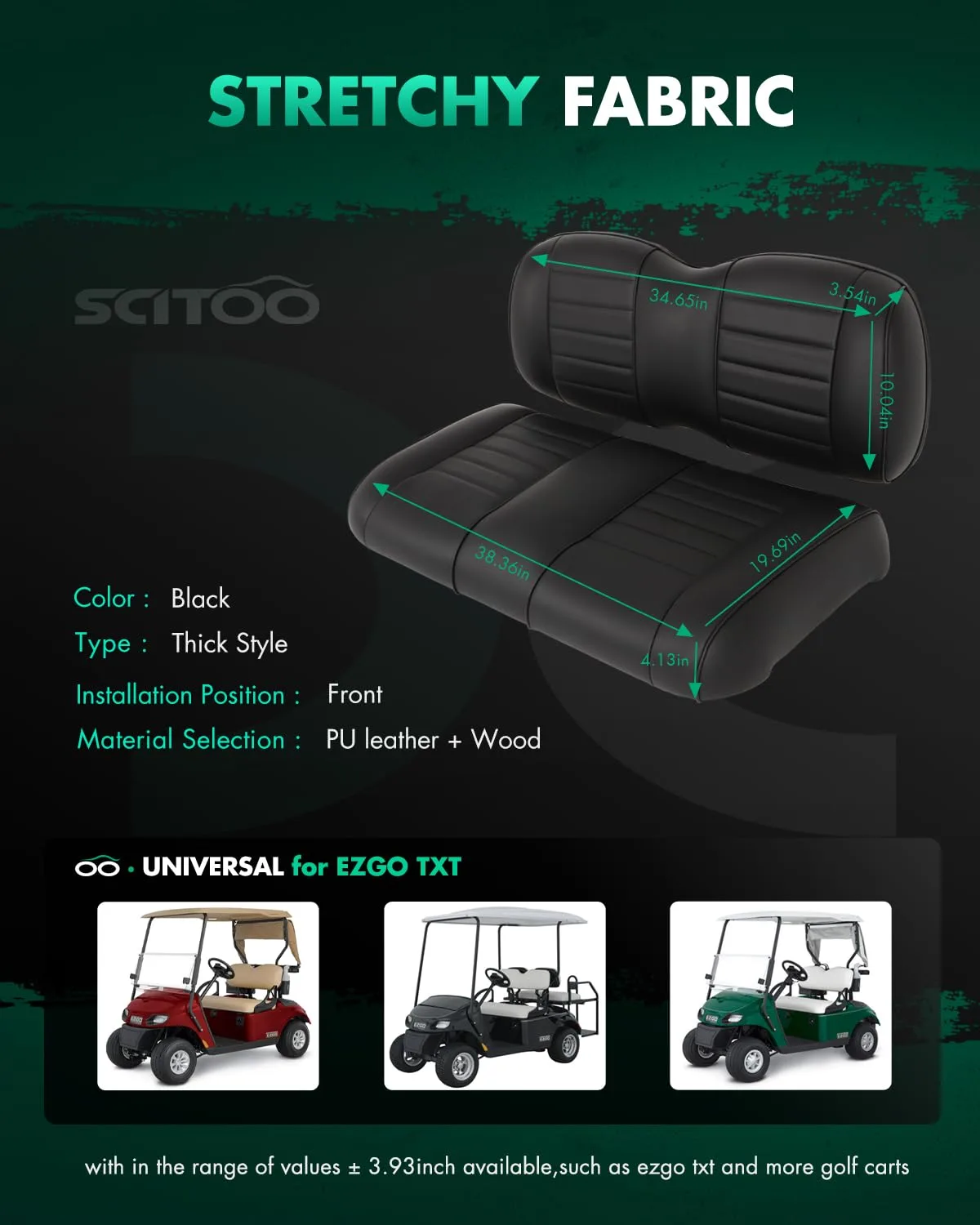 SCITOO E-Z-GO TXT Front Seat Cushion Set image 2