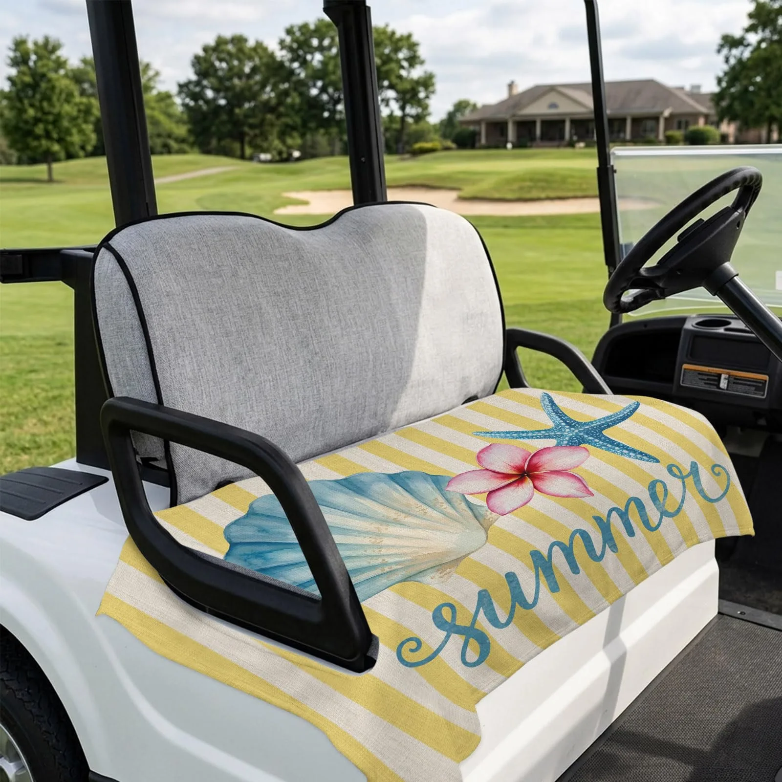 DecorLovee Golf Cart Seat Cover 51 x 31 Inch Beige image 4