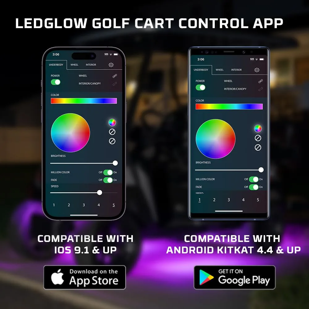 LEDGlow LU-GC-MBT40 Bluetooth Golf Cart Underglow Kit image 4