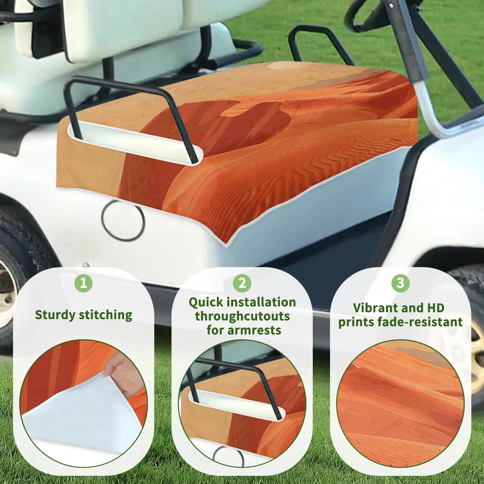 Tiveruda Golf Cart Seat Cover for Double Seats image 3