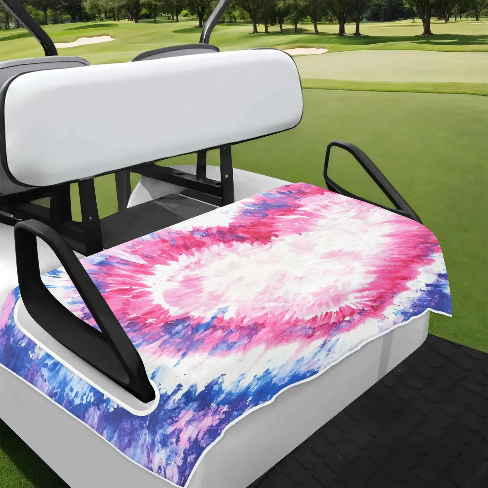 Tiveruda Tie-Dye Heart Golf Cart Seat Cover, 51 x 31 in