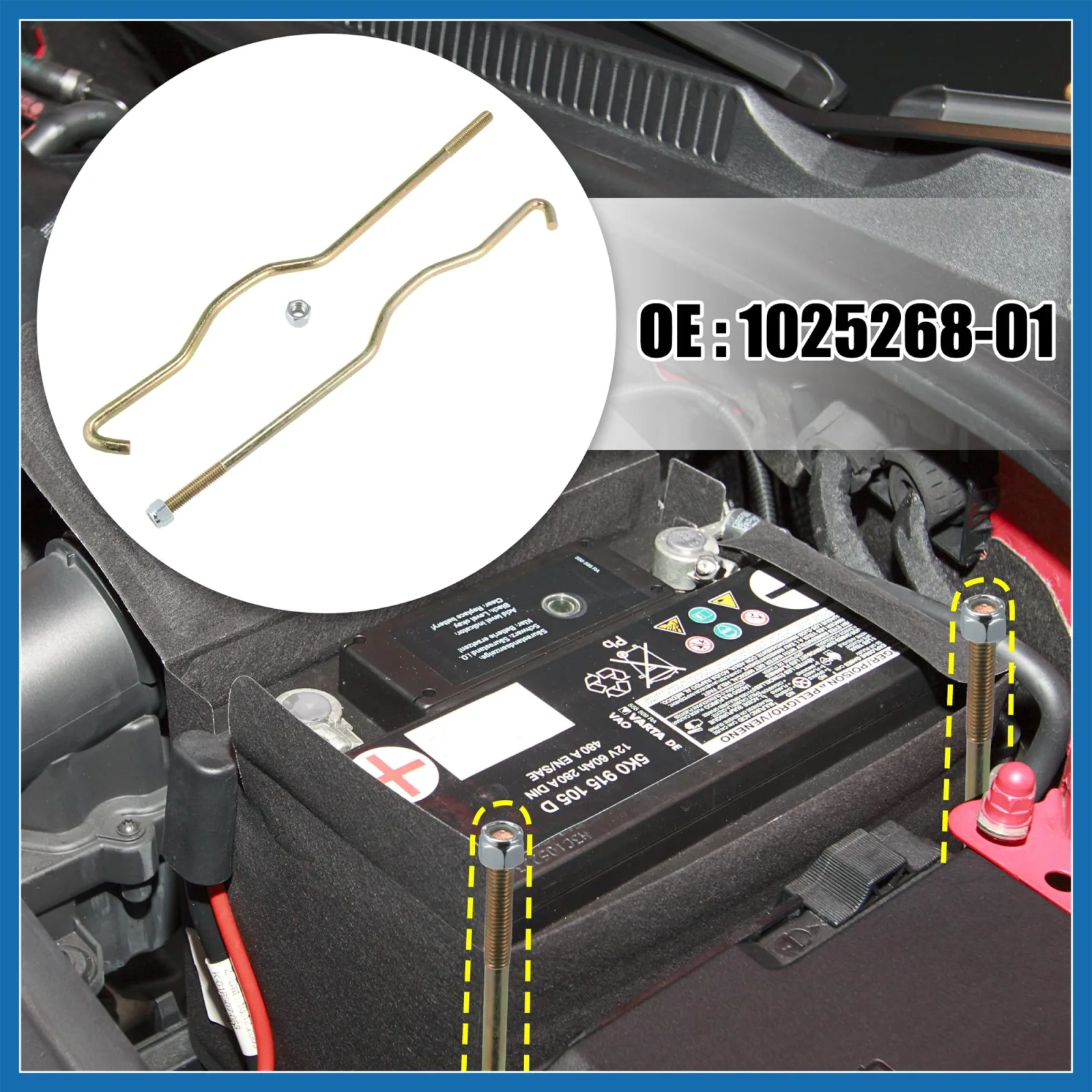 A ABSOPRO Club Car Precedent Battery Hold-Down Rod Set image 2