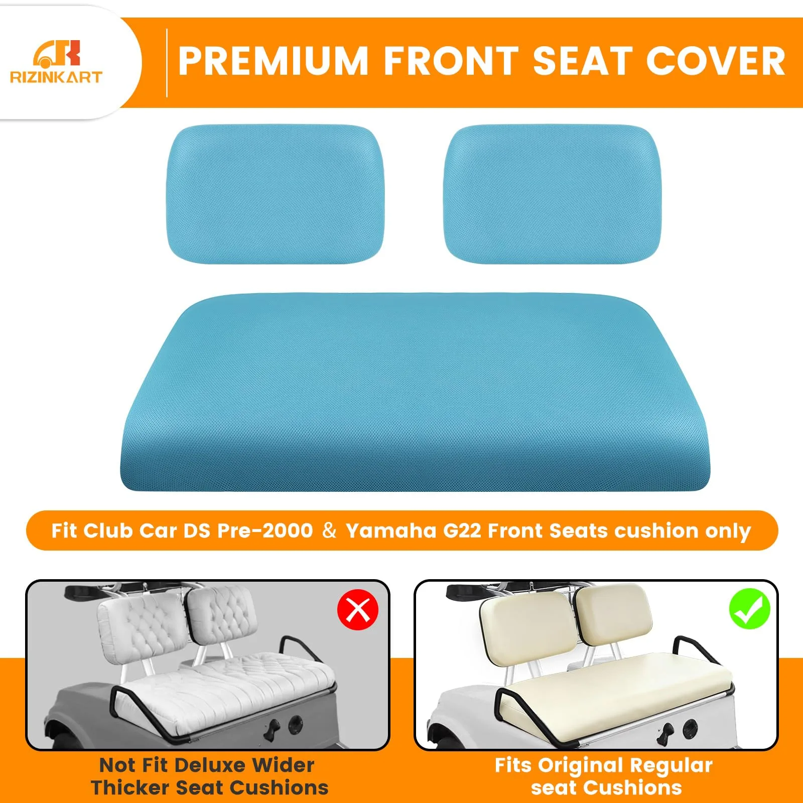 RIZINKART Front Seat Covers for Yamaha and Club Car DS image 3