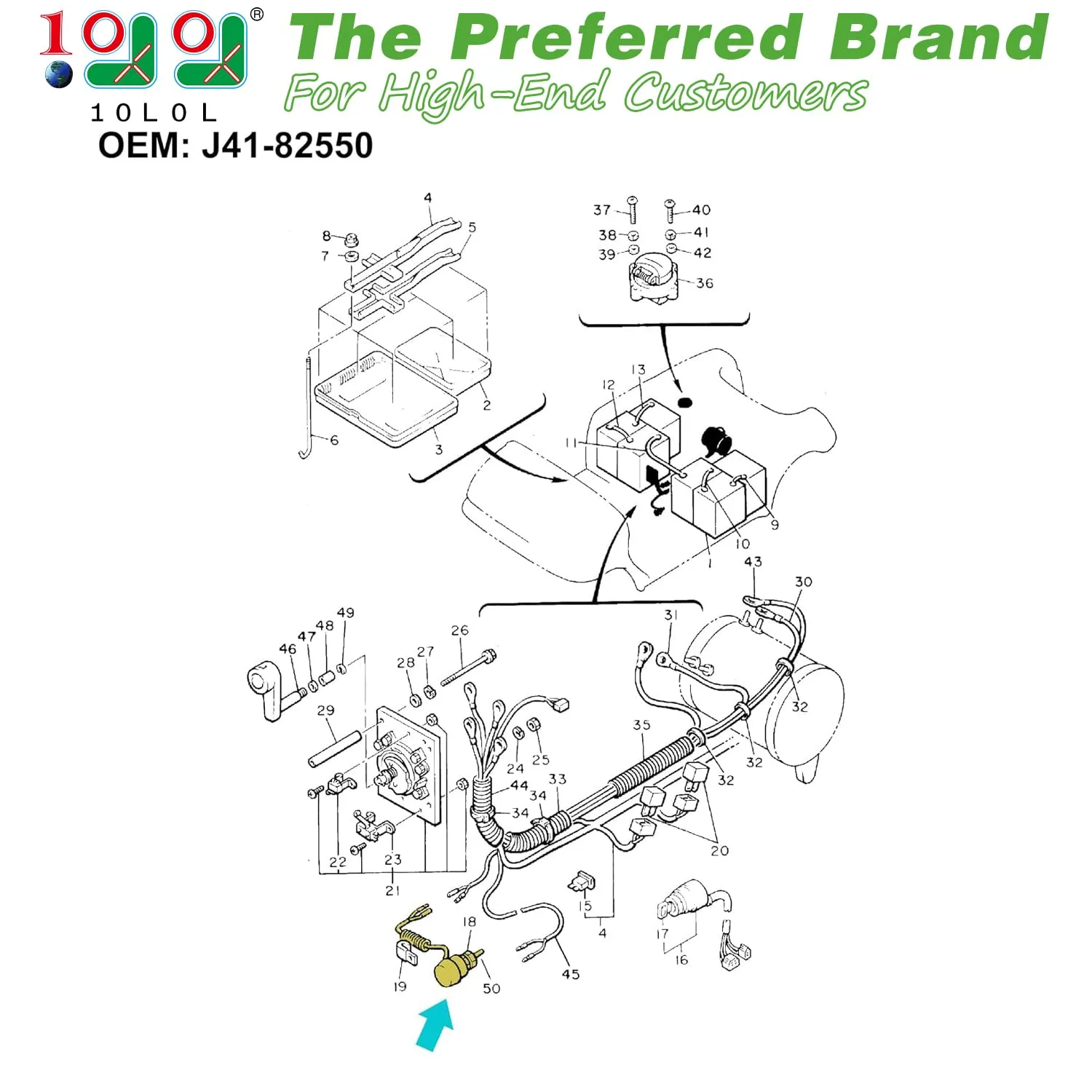 10L0L Stop Switch for Yamaha G2 G8 G9, J41-82550-02 image 2