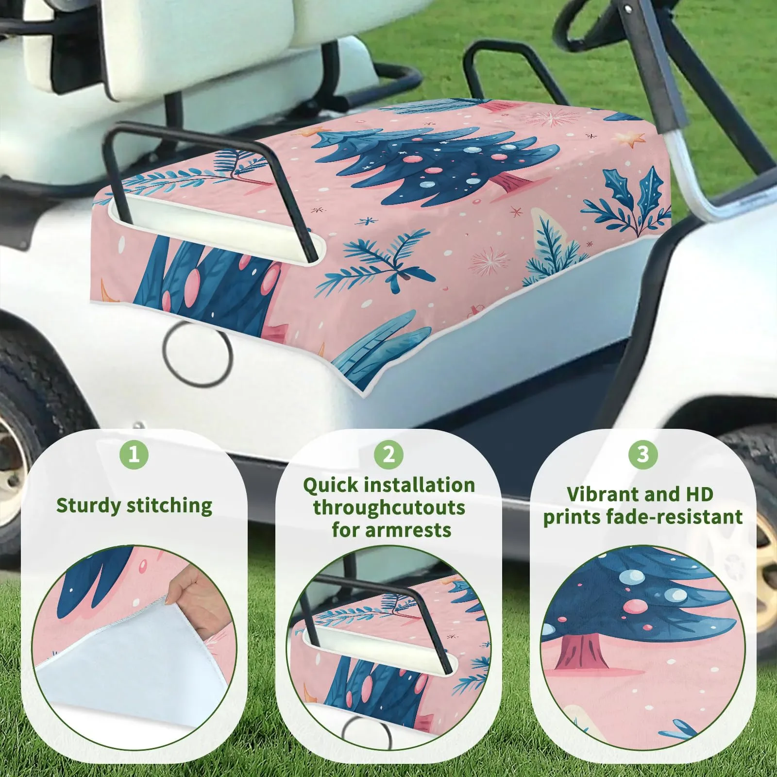 Tiveruda Golf Cart Seat Cover for Double Seats image 3