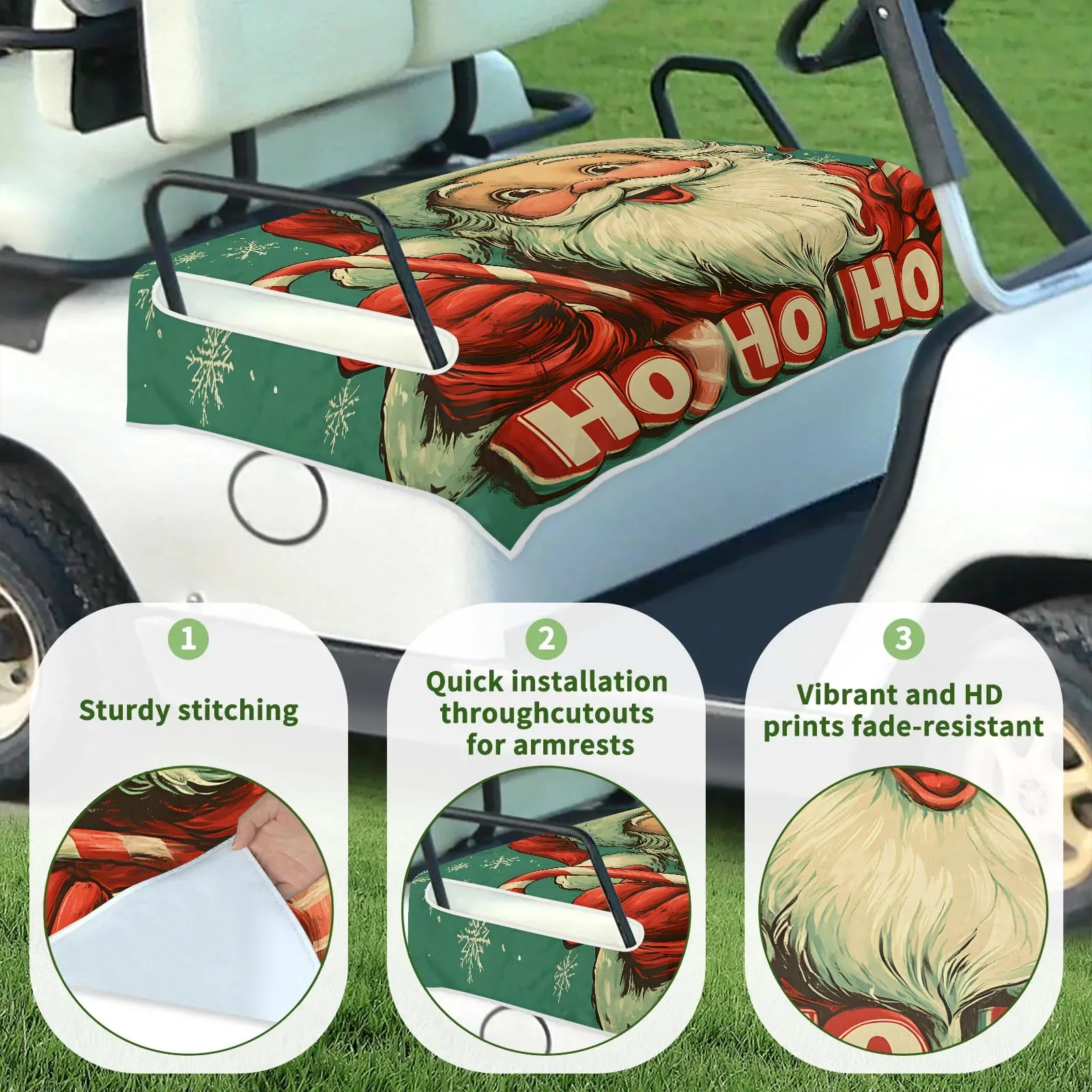 Tiveruda Golf Cart Seat Cover Blanket for Double Seats image 3