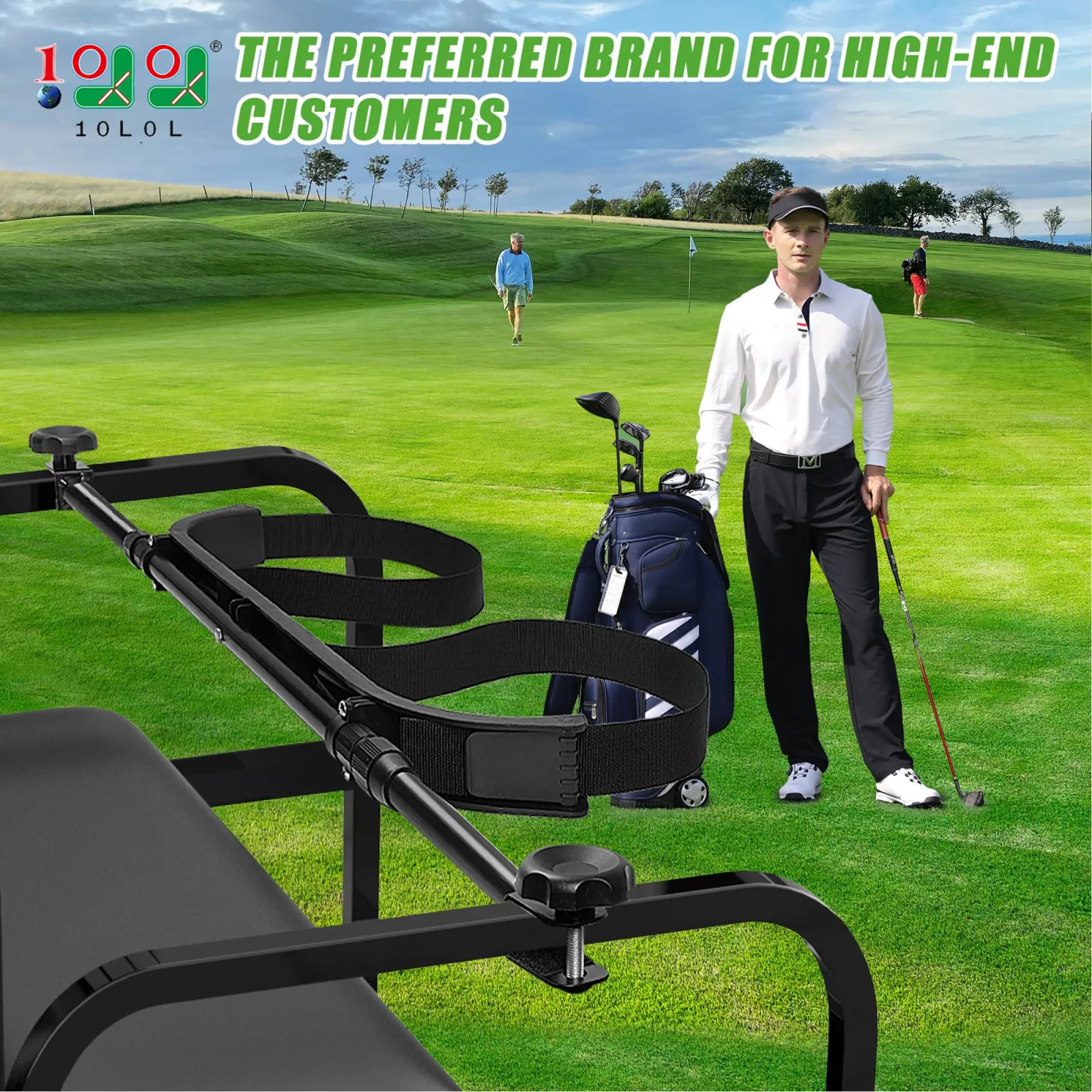 10L0L Adjustable Golf Cart Rear Seat Bag Holder image 2