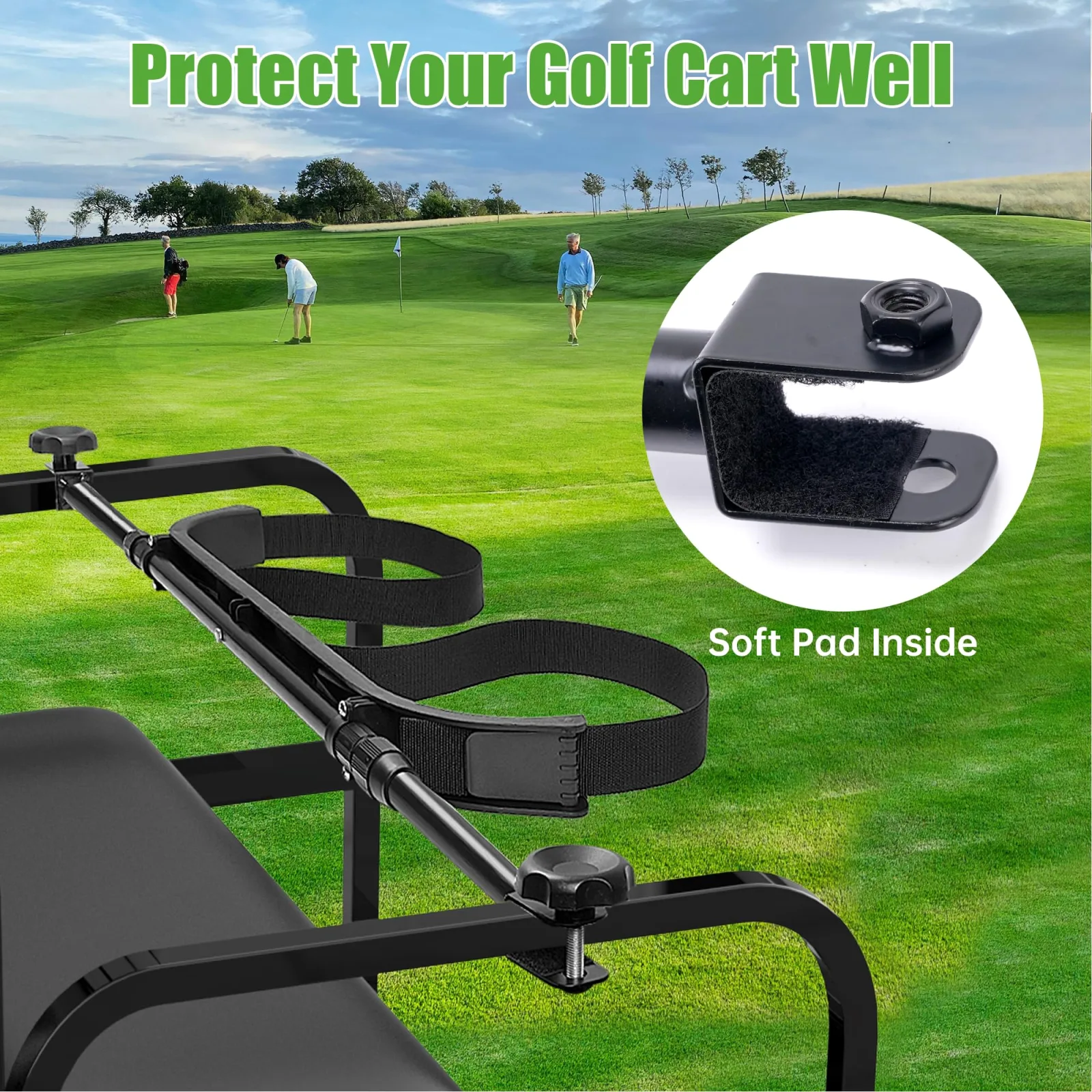10L0L Adjustable Golf Cart Rear Seat Bag Holder image 4
