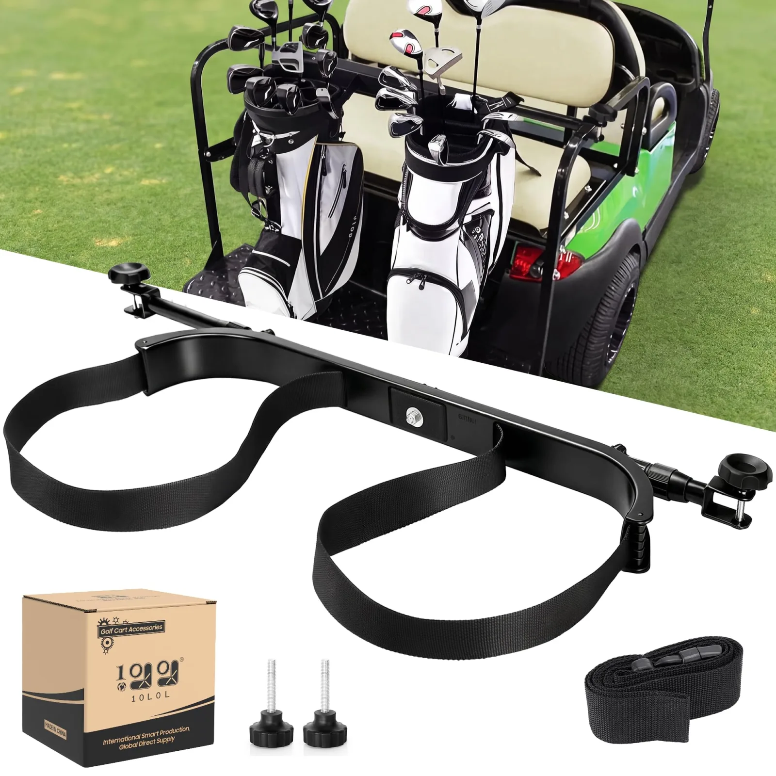 10L0L Adjustable Golf Cart Rear Seat Bag Holder