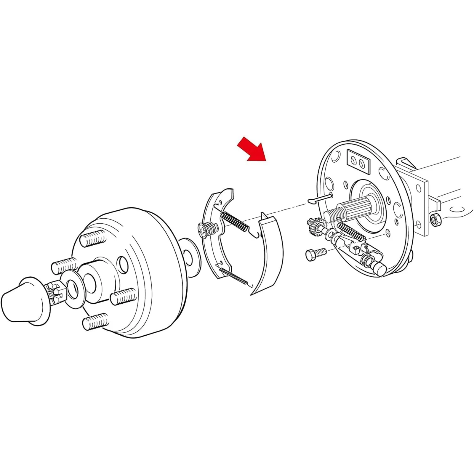 E-Z-GO TXT Rear Brake Drum and Cluster Kit 1996+ image 4