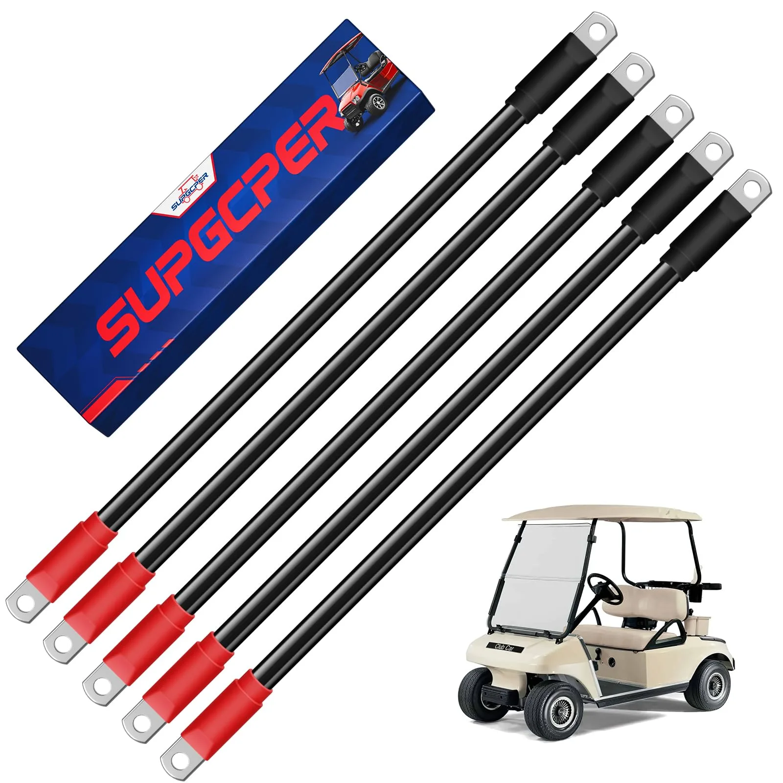SUPGCPER Club Car DS Battery Cable Kit 4 AWG, 5pc (1995‑Up)