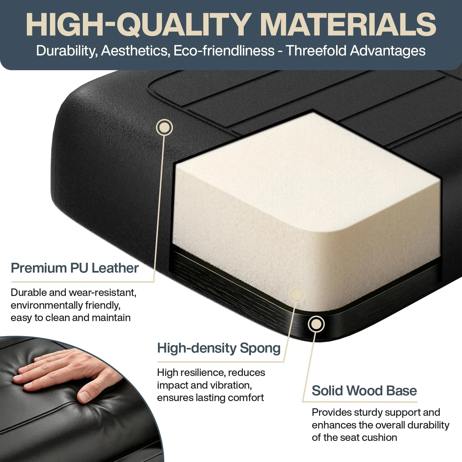 OMEIPMEO Golf Cart Rear Seat Cushion Set, Black image 4
