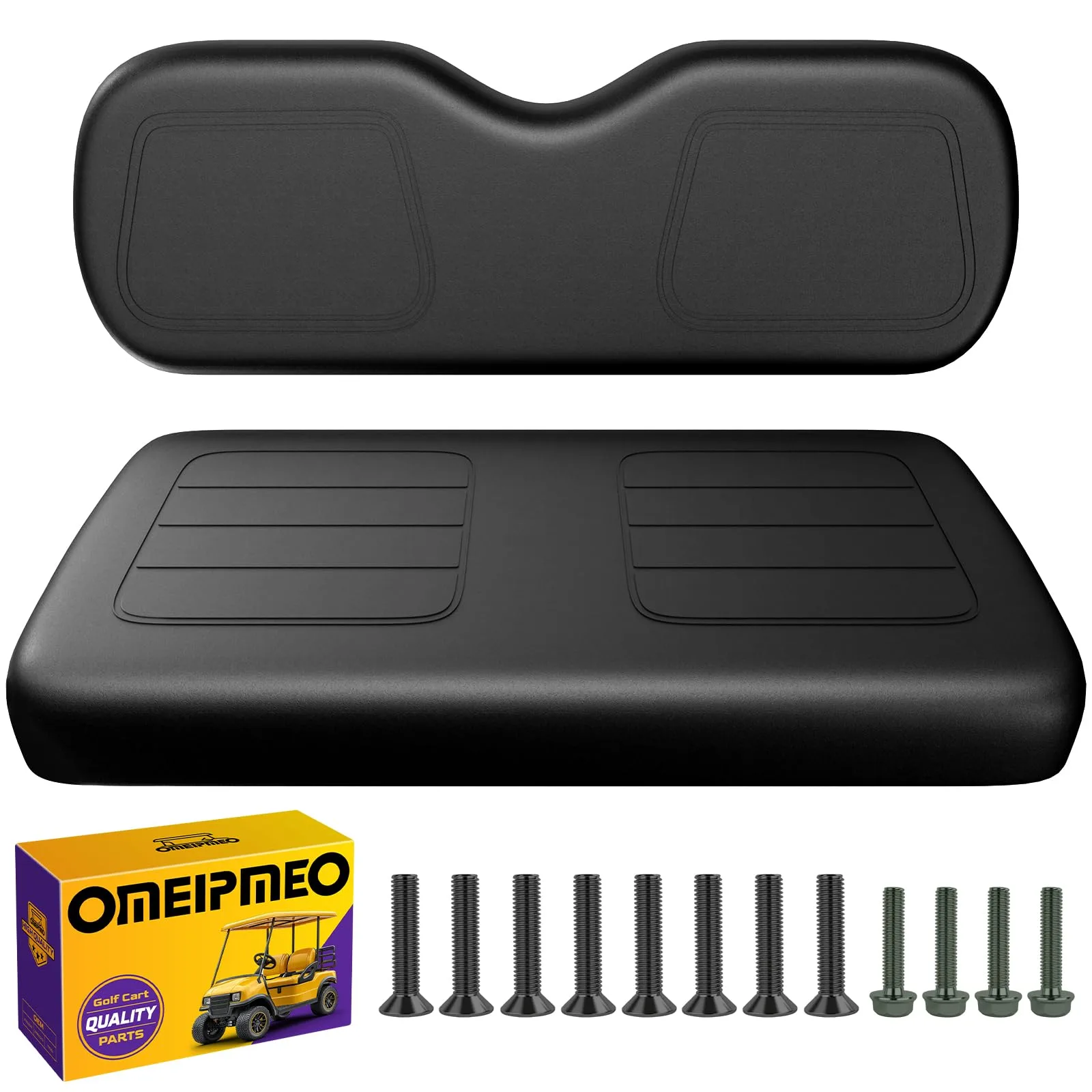 OMEIPMEO Golf Cart Rear Seat Cushion Set, Black