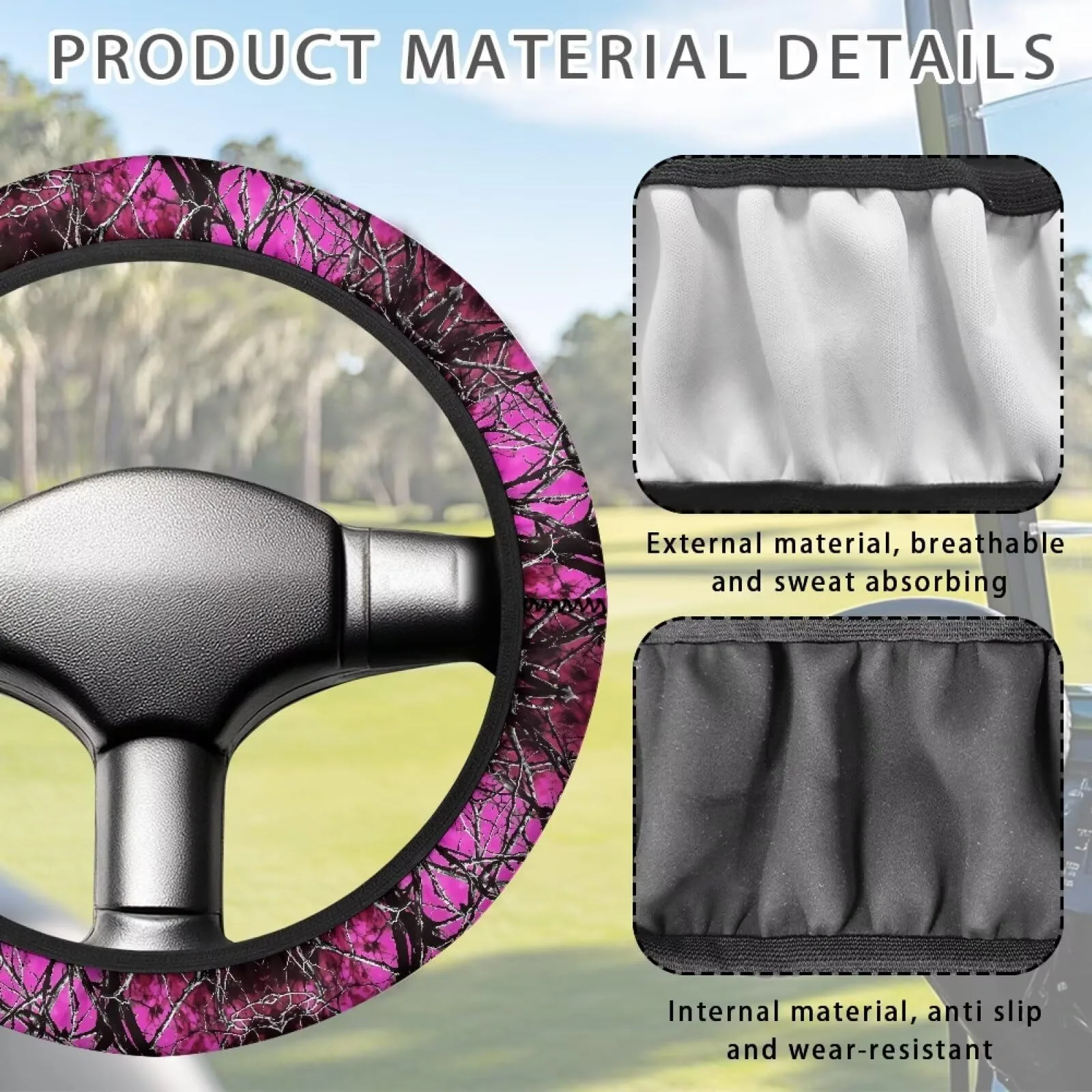 Whosucclay Golf Cart Steering Wheel Cover 13-14 Inch image 4
