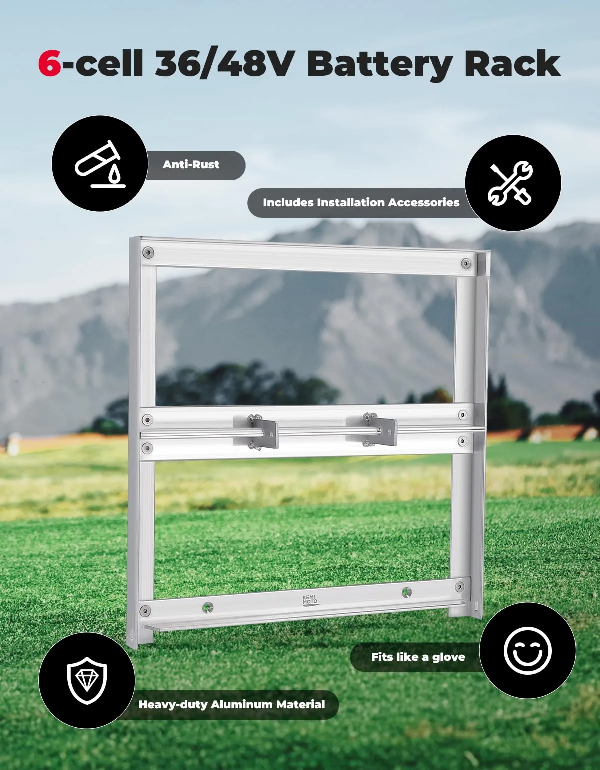KEMIMOTO Aluminum Battery Tray for E-Z-GO TXT Golf Carts image 2