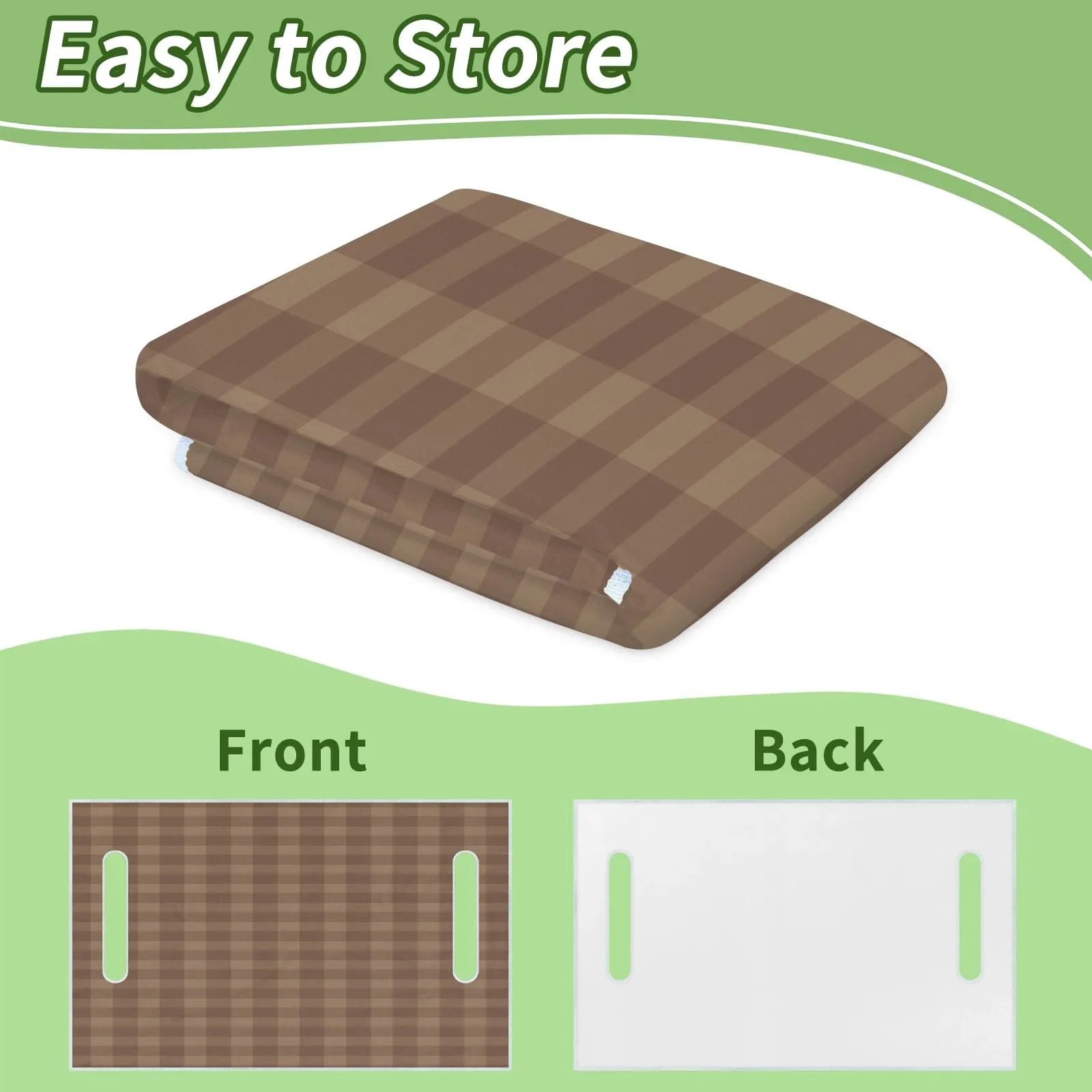 Tiveruda Retro Brown Plaid Universal Golf Cart Seat Cover 51 x 31 image 4