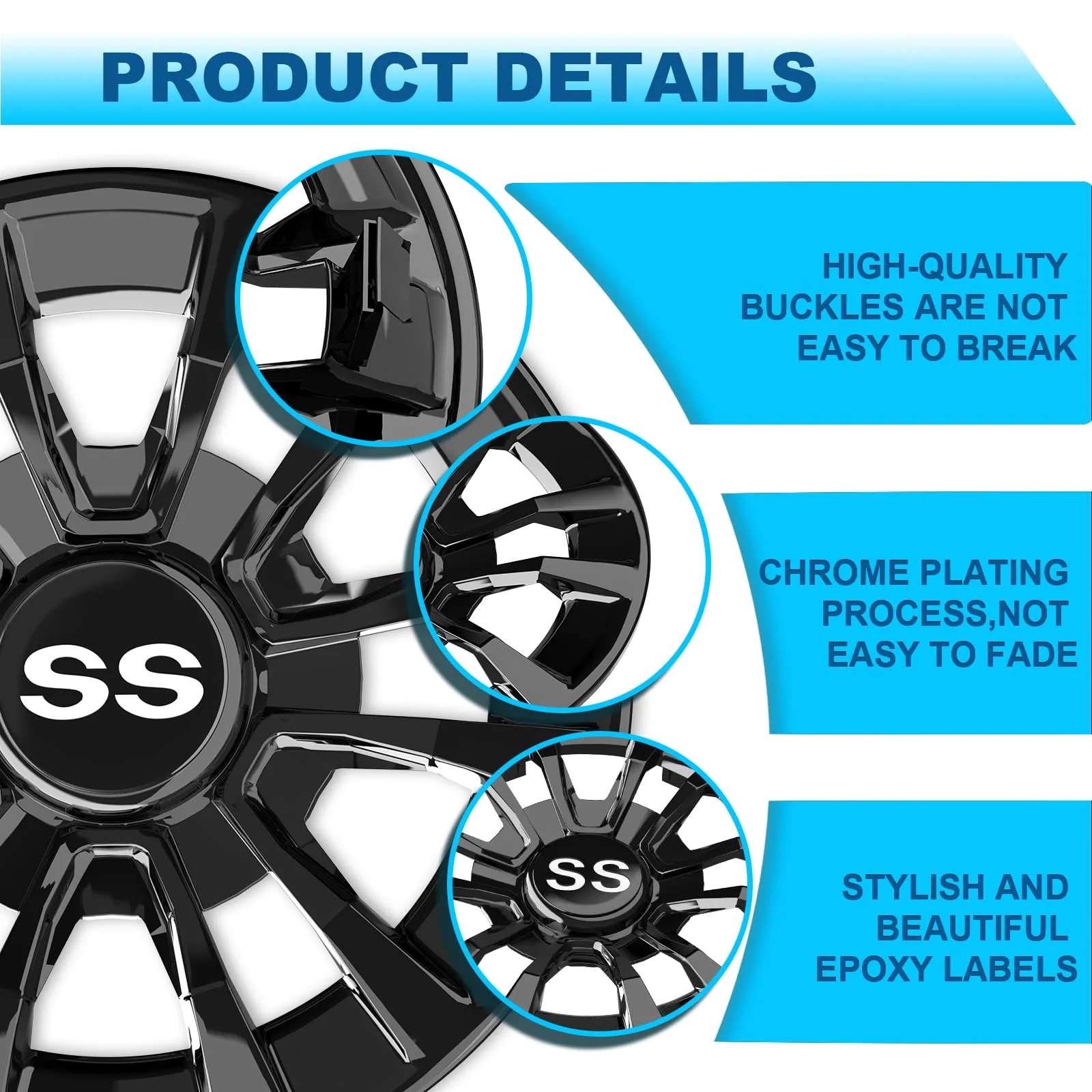 ENEKERP 8-Inch Golf Cart Wheel Covers Hub Caps LGG-FT image 4