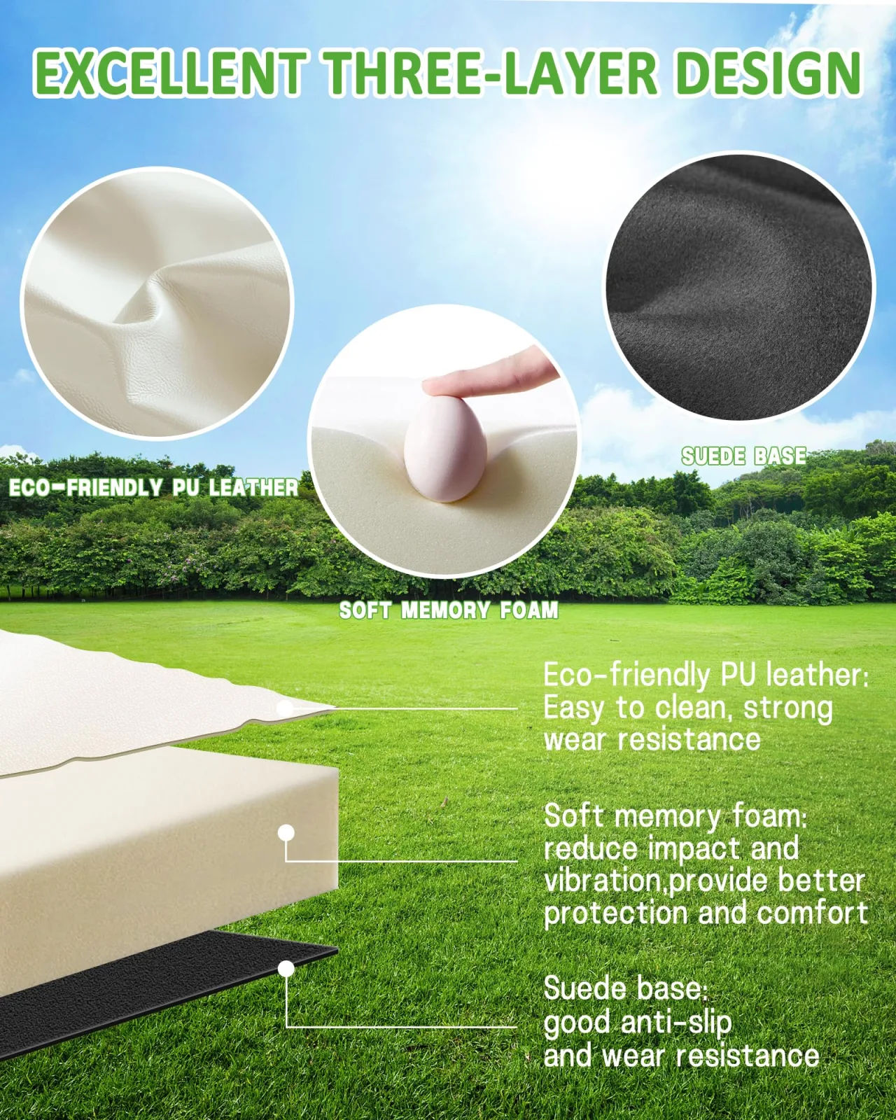 HEOHOU Golf Cart Rear Seat Cushion Set HH-UGCRS-Black image 4