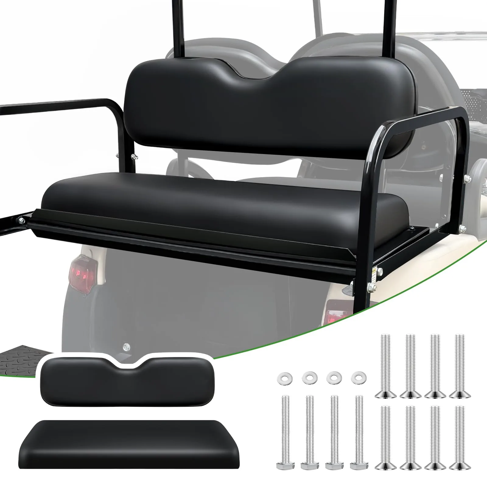 HEOHOU Golf Cart Rear Seat Cushion Set HH-UGCRS-Black