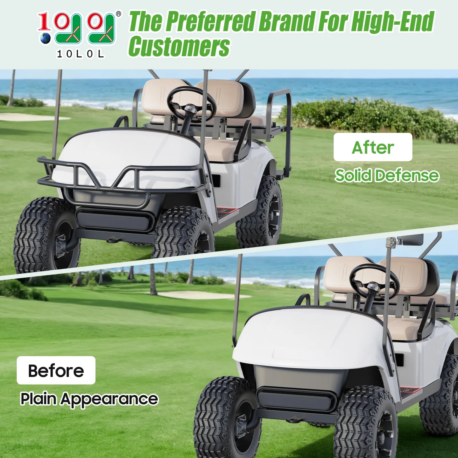 10L0L Front Brush Guard for E-Z-GO TXT | CBBOD-T002-D1 image 2