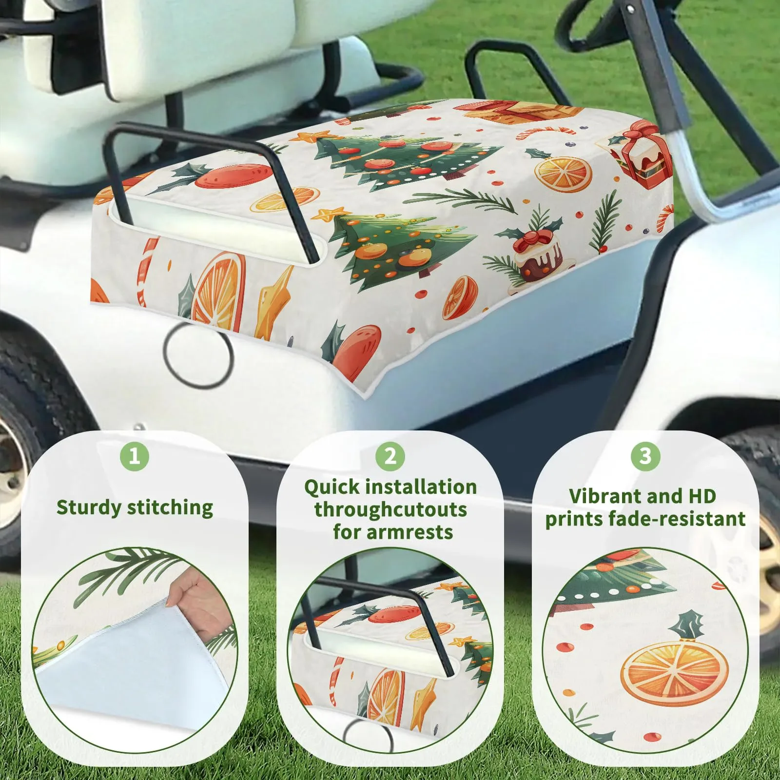 Tiveruda Golf Cart Seat Cover for Double Seats image 3