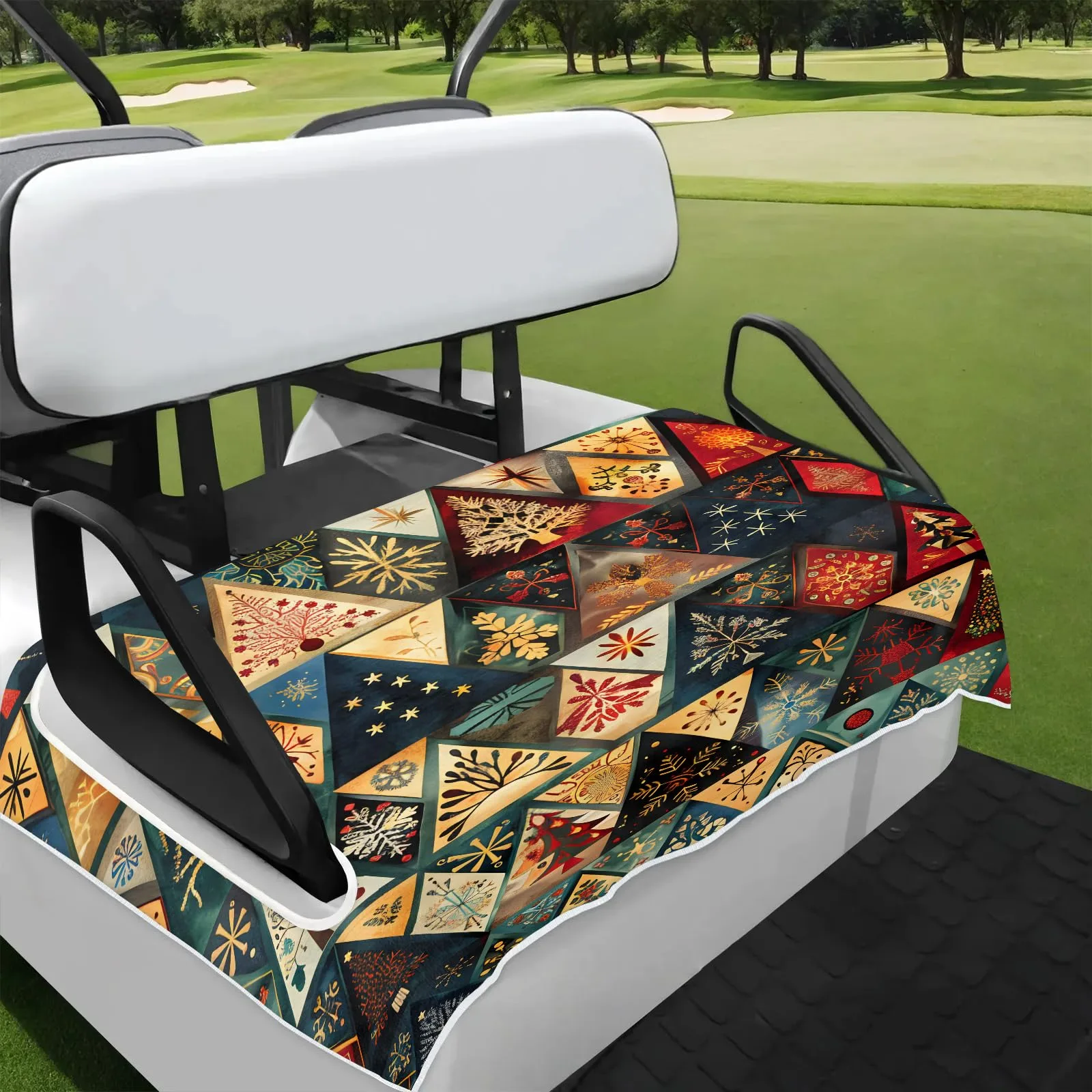 Tiveruda Christmas Golf Cart Seat Cover, 51 x 31 Inch